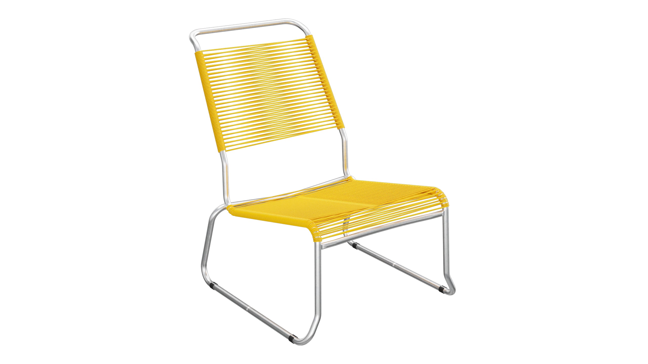 Chaise longue spaghetti Säntis sans accoudoirs, patins à dossier haut