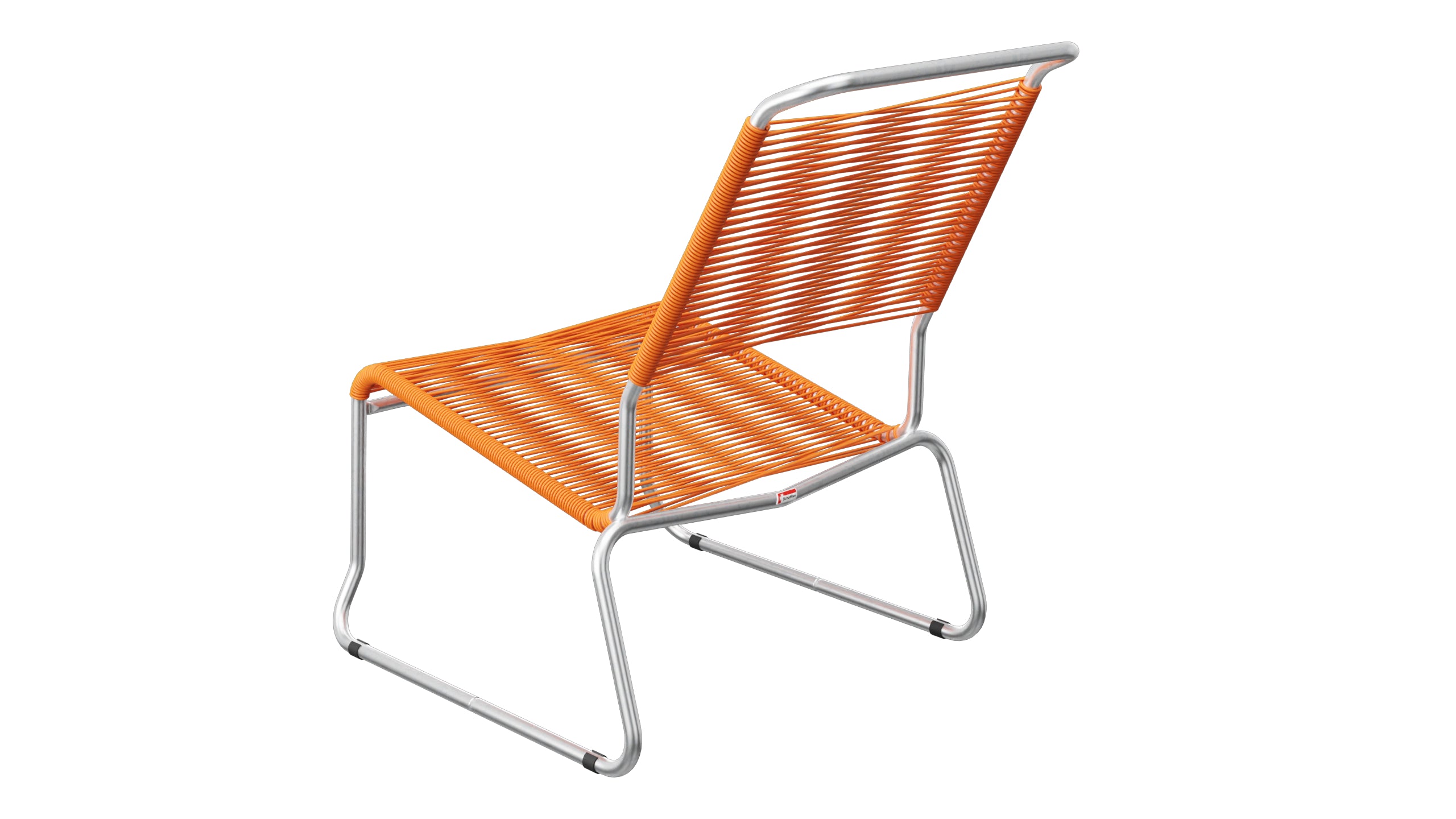 Säntis Spaghetti-Lounger ohne Armlehne Hochlehner Kufen in Orange präsentiert im Onlineshop von KAQTU Design AG. Outdoor-Sessel ist von Schaffner