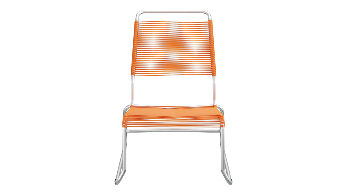 Säntis Spaghetti-Lounger ohne Armlehne Hochlehner Kufen in Orange präsentiert im Onlineshop von KAQTU Design AG. Outdoor-Sessel ist von Schaffner