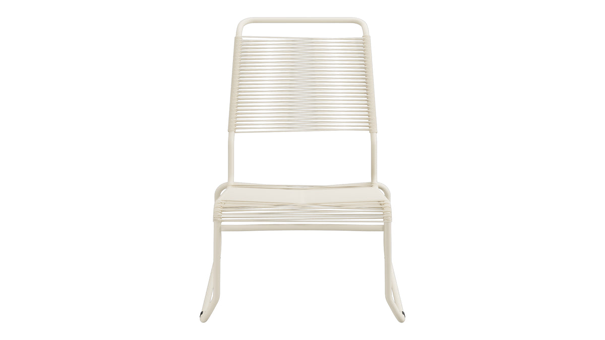 Säntis Spaghetti-Lounger ohne Armlehne Hochlehner Kufen in Pastellsand präsentiert im Onlineshop von KAQTU Design AG. Outdoor-Sessel ist von Schaffner