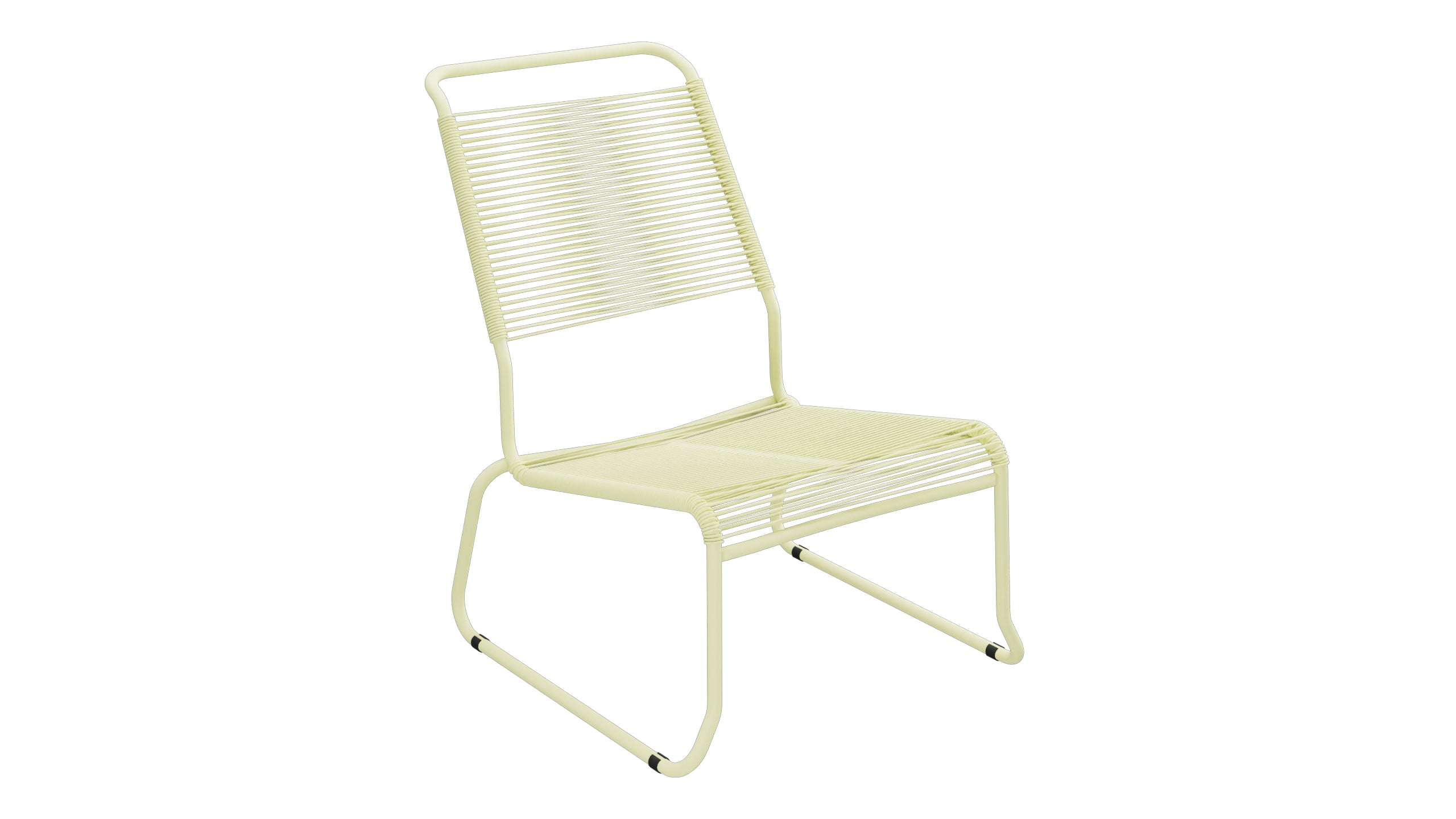 Chaise longue spaghetti Säntis sans accoudoirs, patins à dossier haut