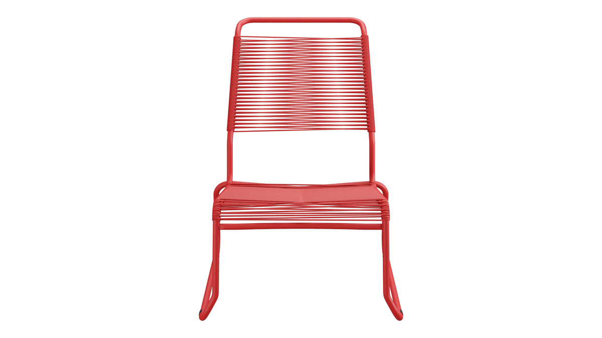 Säntis Spaghetti-Lounger ohne Armlehne Hochlehner Kufen in Rot präsentiert im Onlineshop von KAQTU Design AG. Outdoor-Sessel ist von Schaffner