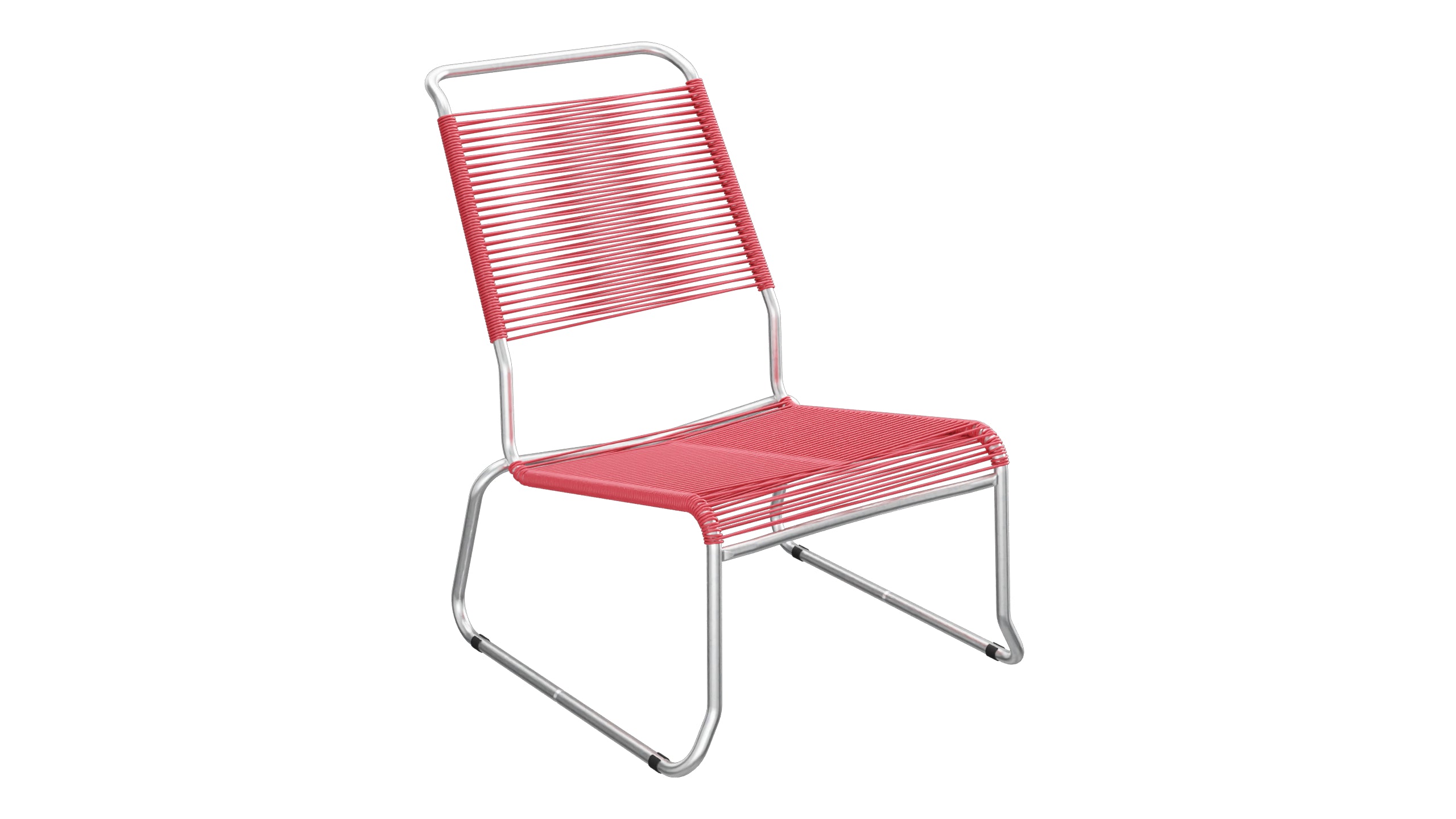 Chaise longue spaghetti Säntis sans accoudoirs, patins à dossier haut