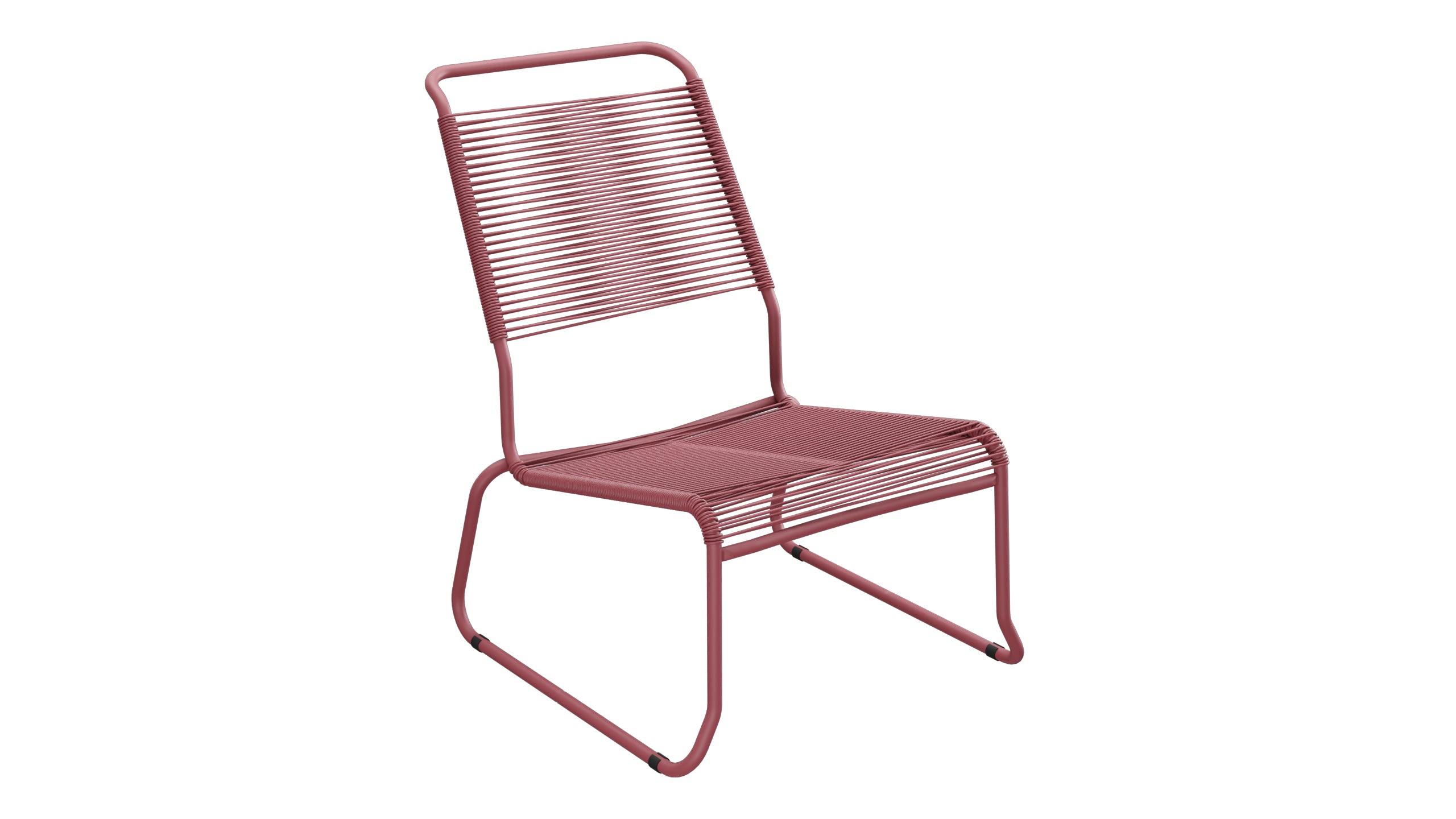 Chaise longue spaghetti Säntis sans accoudoirs, patins à dossier haut
