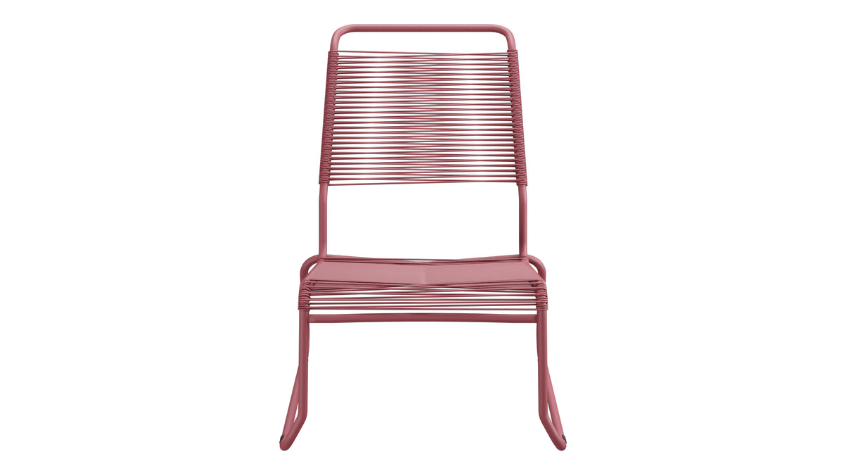 Säntis Spaghetti-Lounger ohne Armlehne Hochlehner Kufen in Bordeaux präsentiert im Onlineshop von KAQTU Design AG. Outdoor-Sessel ist von Schaffner