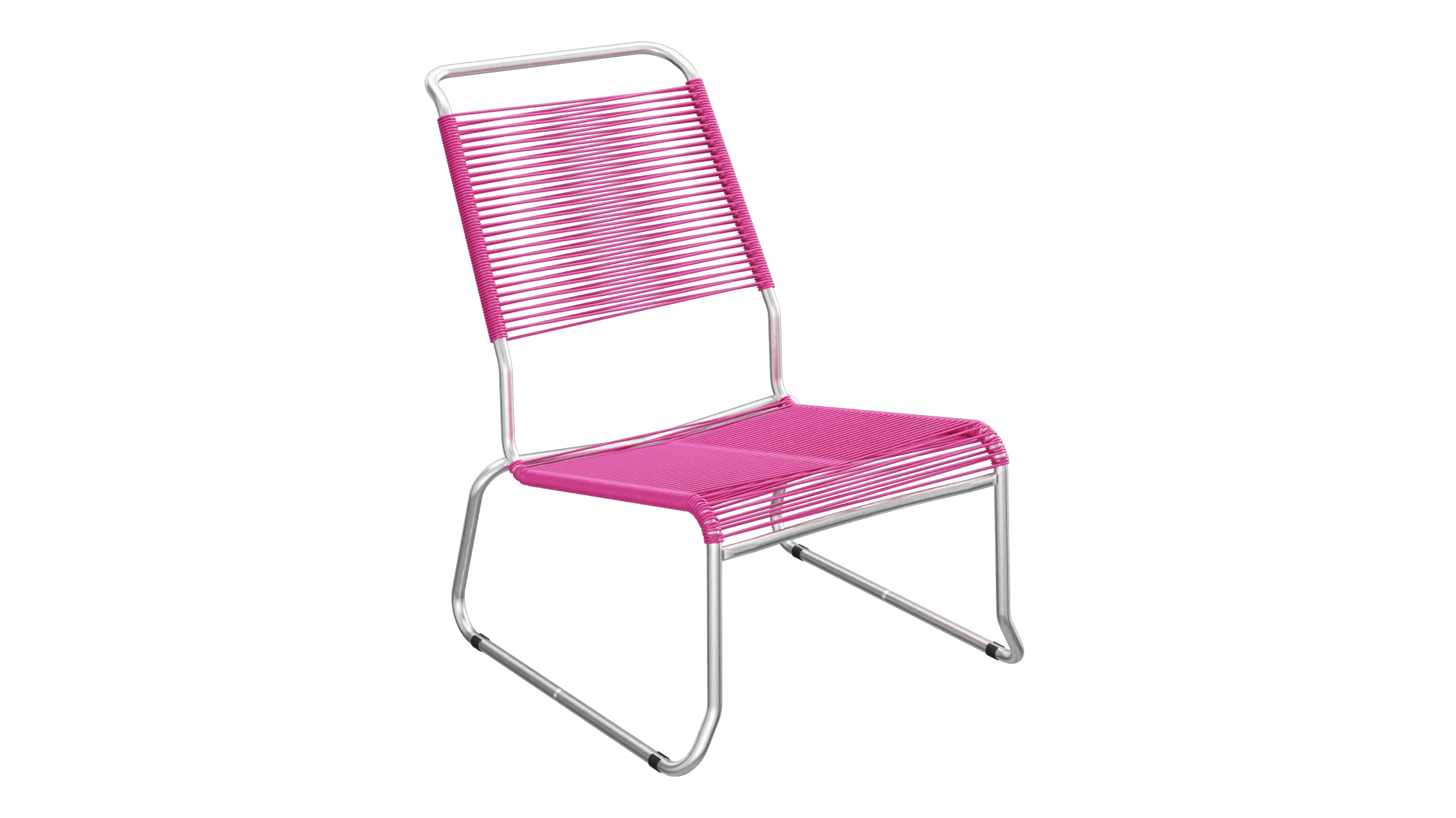Chaise longue spaghetti Säntis sans accoudoirs, patins à dossier haut