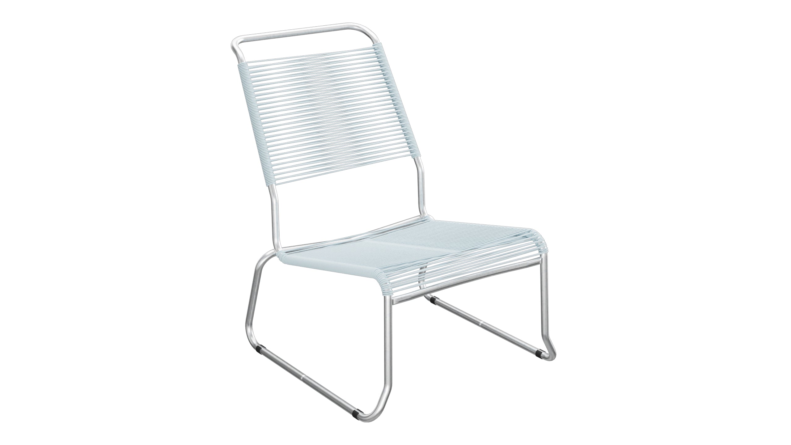 Chaise longue spaghetti Säntis sans accoudoirs, patins à dossier haut
