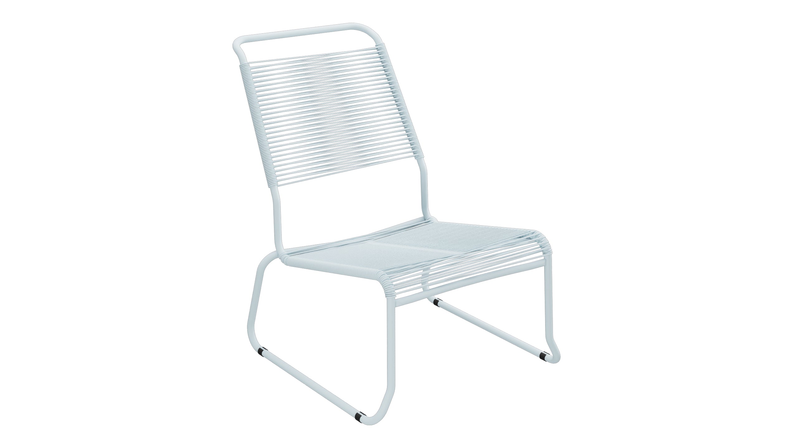 Chaise longue spaghetti Säntis sans accoudoirs, patins à dossier haut