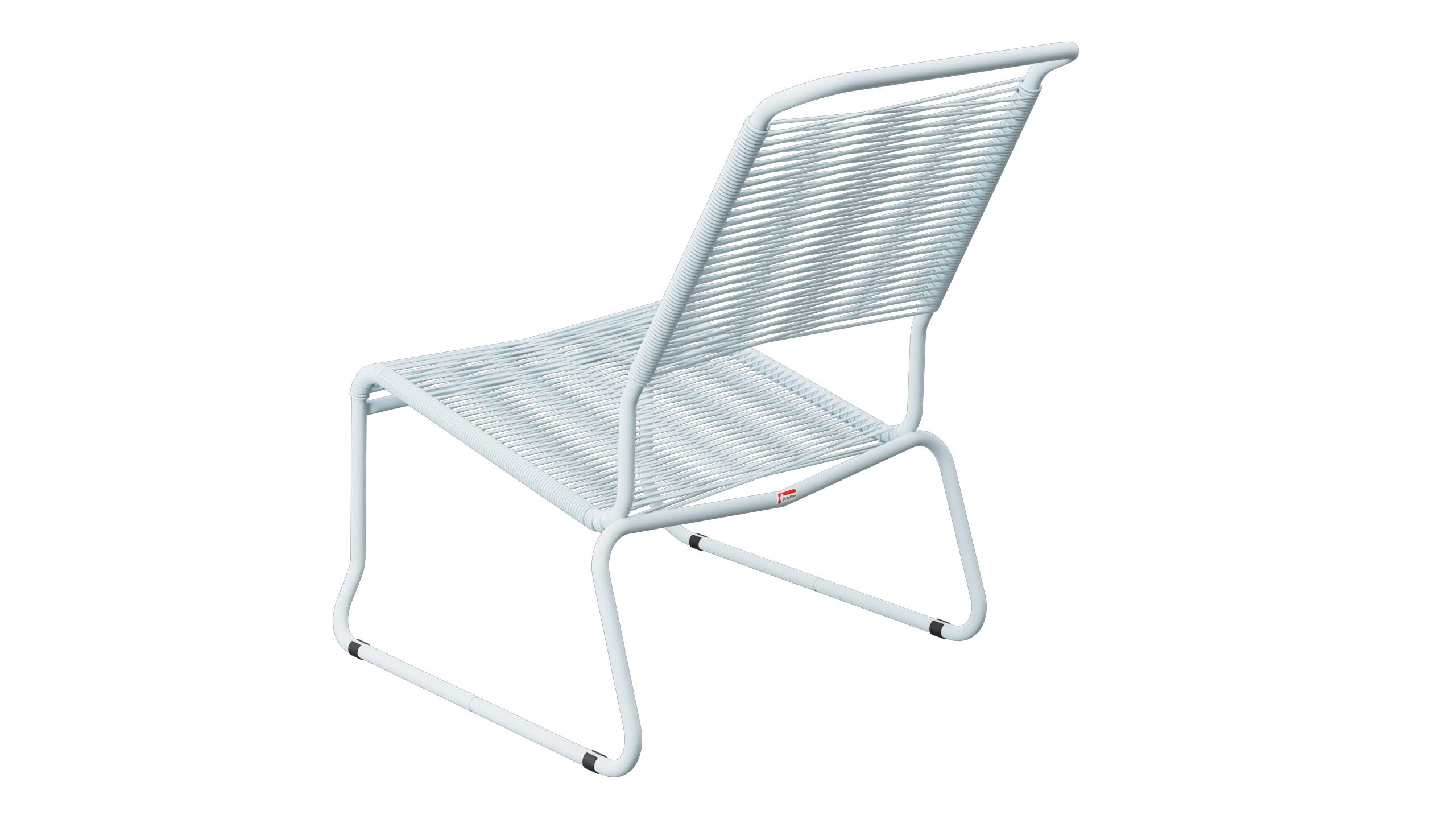 Säntis Spaghetti-Lounger ohne Armlehne Hochlehner Kufen in Pastellblau präsentiert im Onlineshop von KAQTU Design AG. Outdoor-Sessel ist von Schaffner
