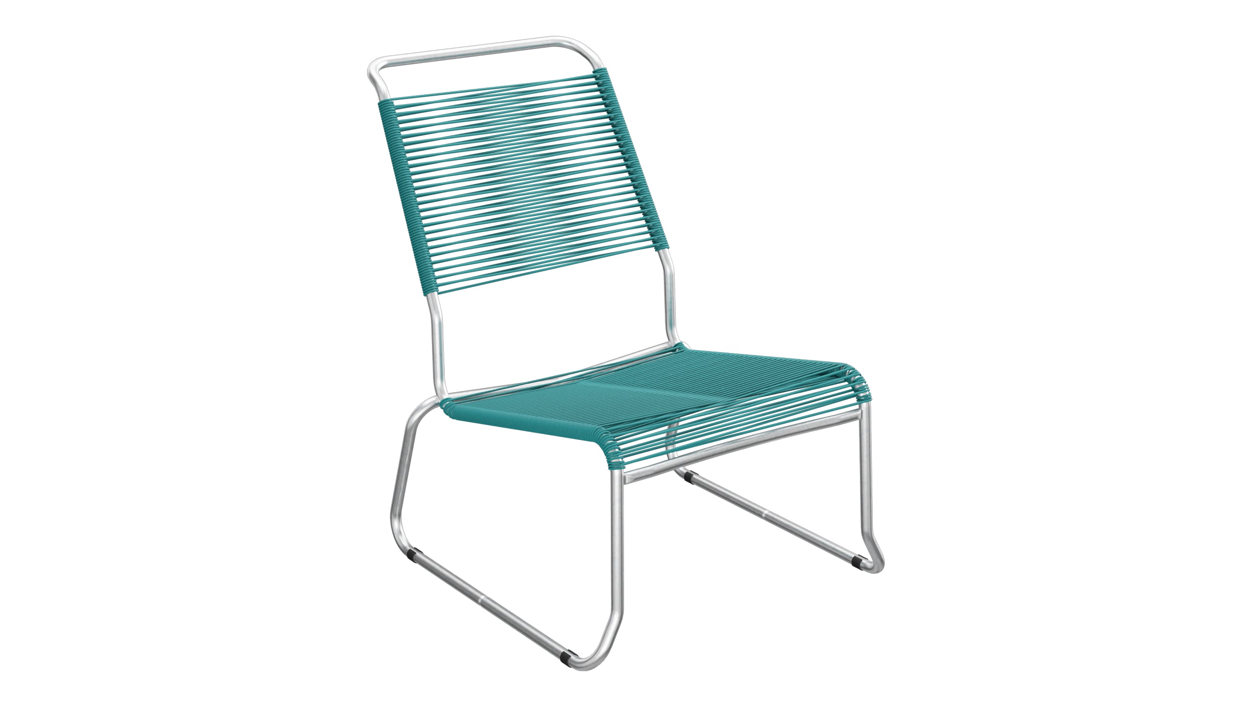 Chaise longue spaghetti Säntis sans accoudoirs, patins à dossier haut