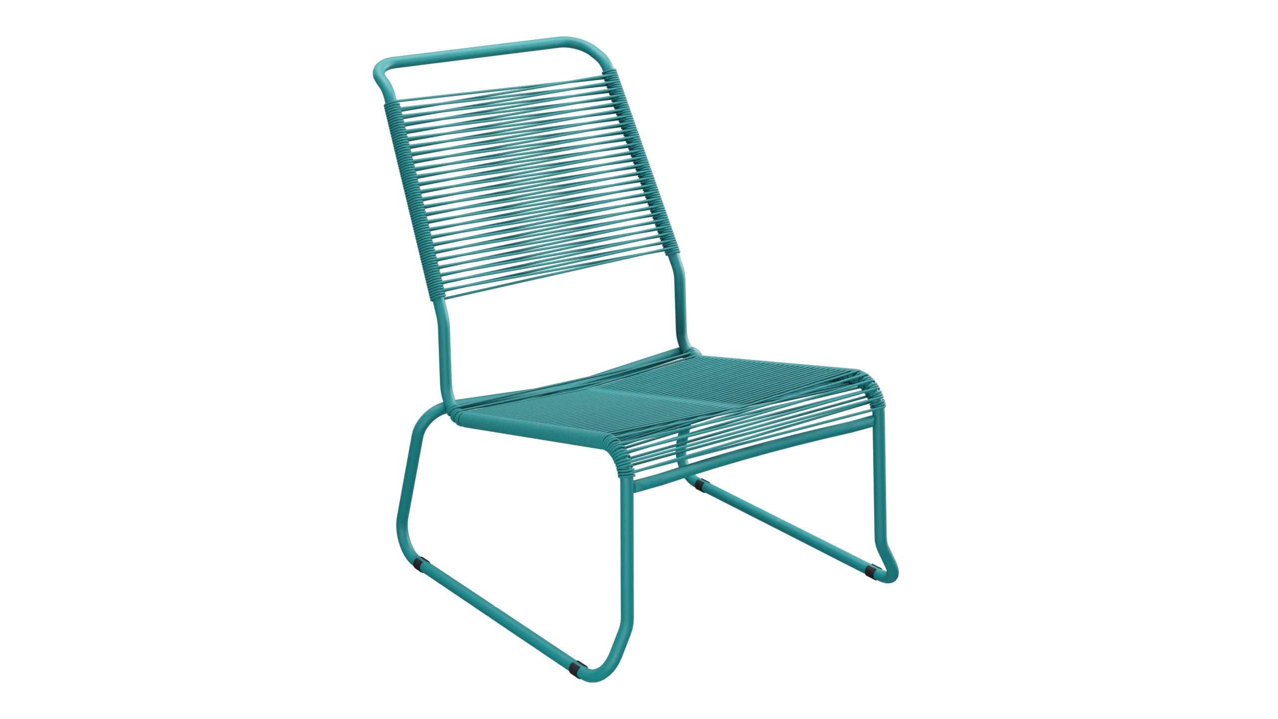 Chaise longue spaghetti Säntis sans accoudoirs, patins à dossier haut