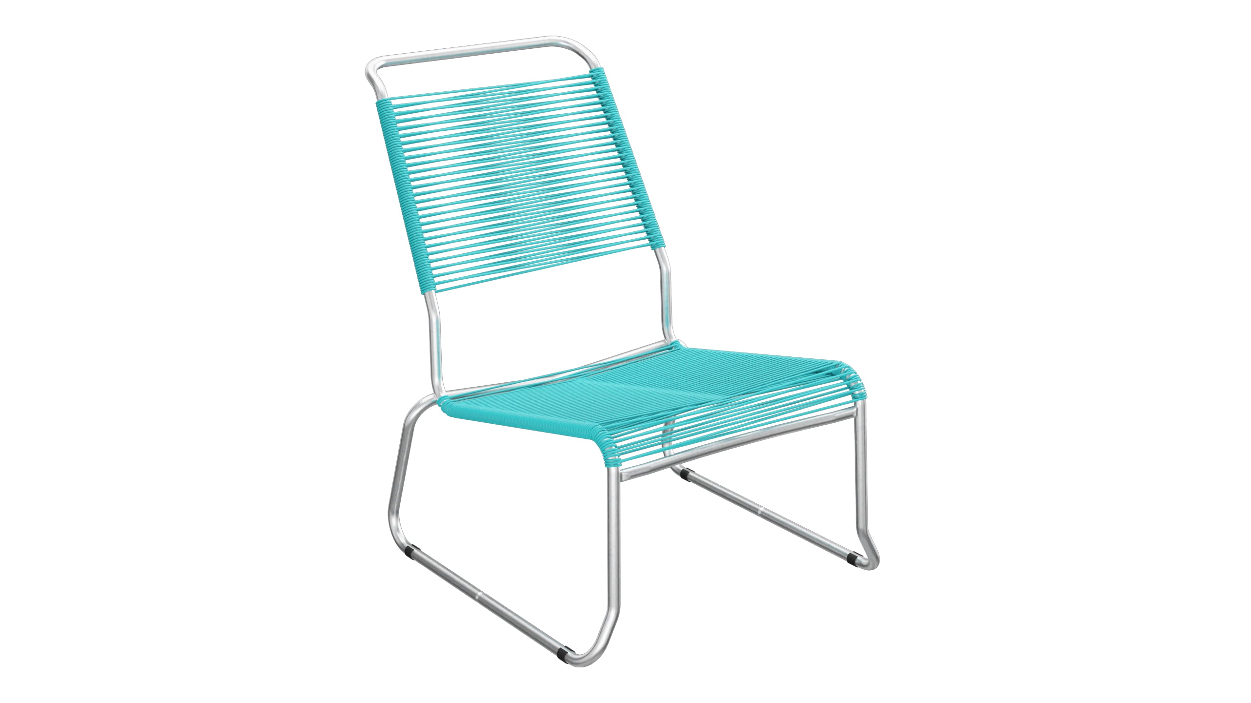Chaise longue spaghetti Säntis sans accoudoirs, patins à dossier haut