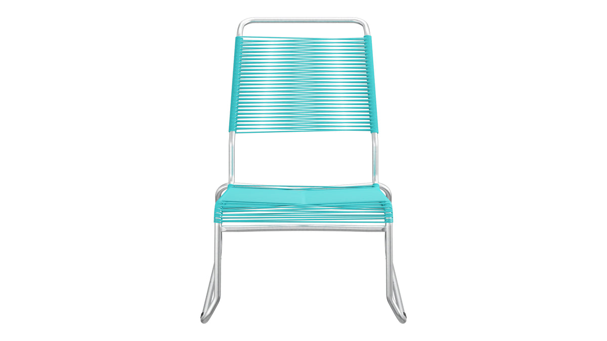 Säntis Spaghetti-Lounger ohne Armlehne Hochlehner Kufen in Türkis präsentiert im Onlineshop von KAQTU Design AG. Outdoor-Sessel ist von Schaffner