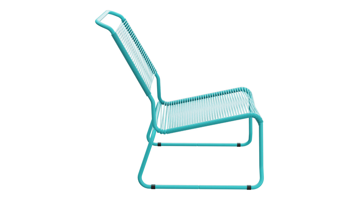 Säntis Spaghetti-Lounger ohne Armlehne Hochlehner Kufen in Türkis präsentiert im Onlineshop von KAQTU Design AG. Outdoor-Sessel ist von Schaffner