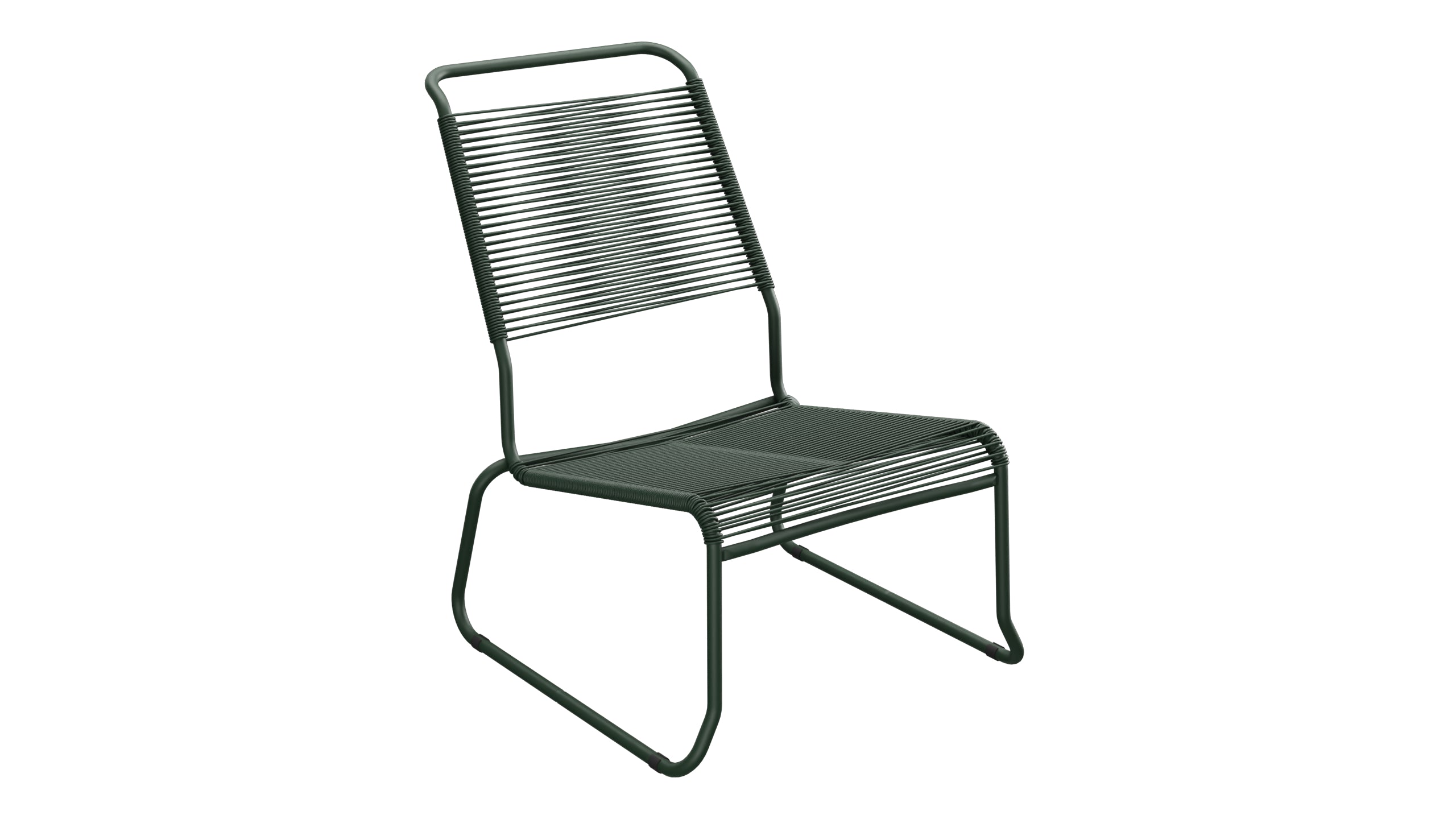 Chaise longue spaghetti Säntis sans accoudoirs, patins à dossier haut