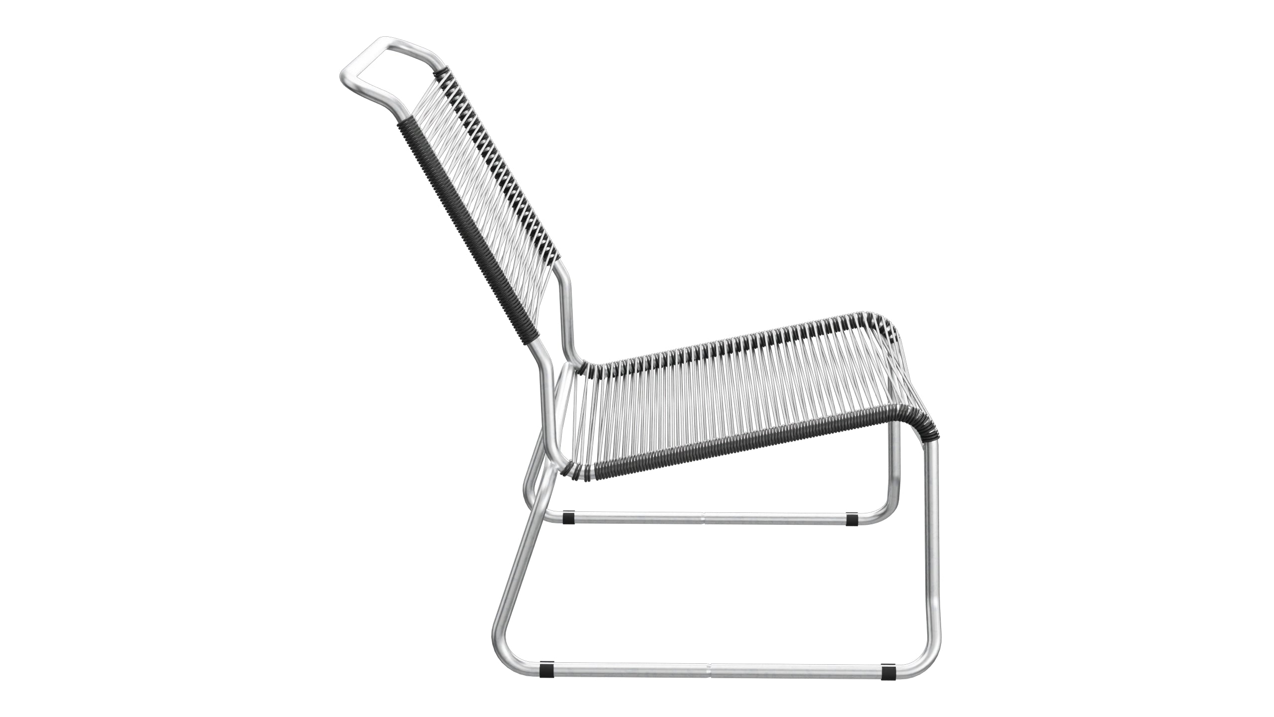 Säntis Spaghetti-Lounger ohne Armlehne Hochlehner Kufen in Anthrazit präsentiert im Onlineshop von KAQTU Design AG. Outdoor-Sessel ist von Schaffner