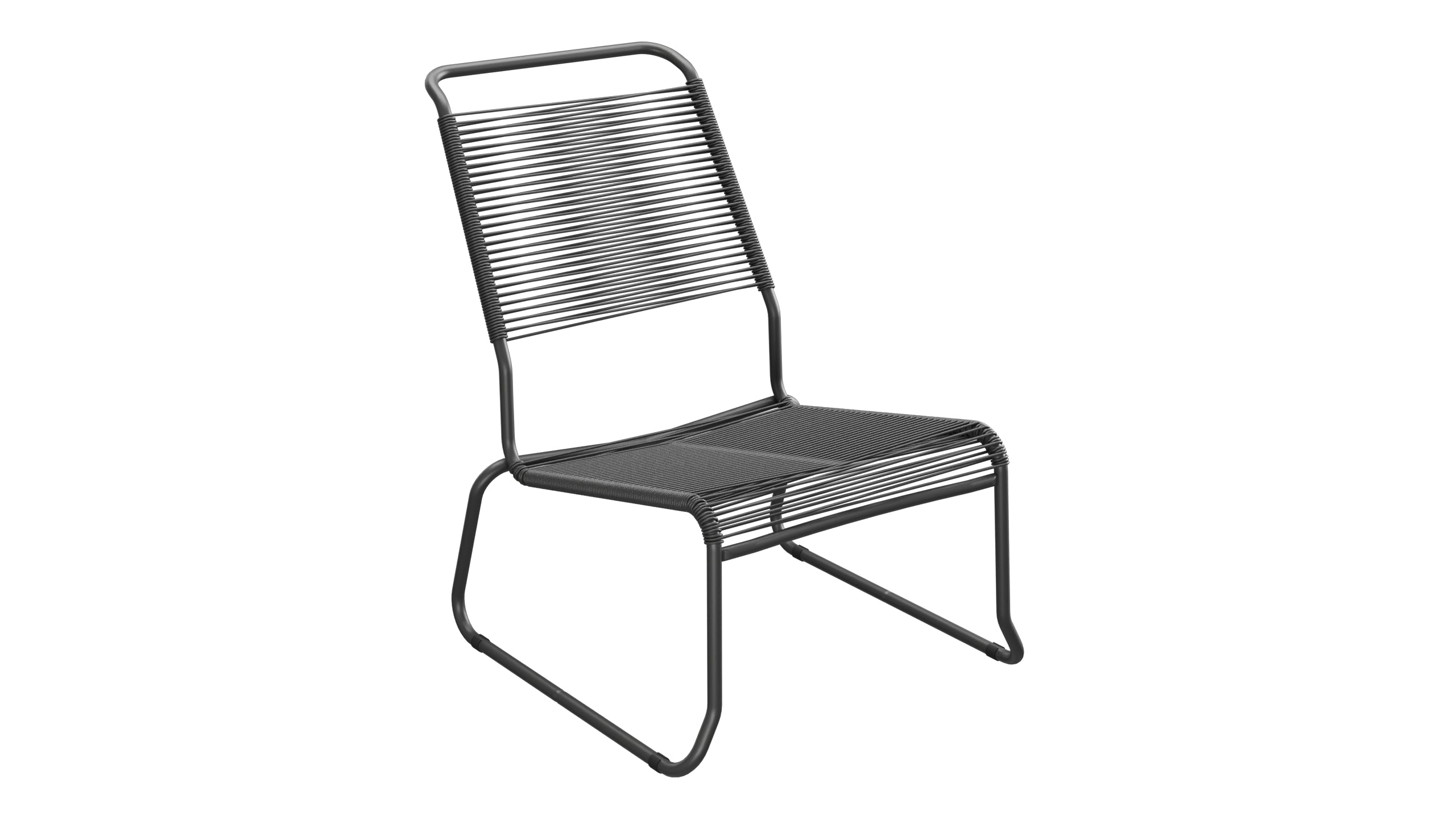 Chaise longue spaghetti Säntis sans accoudoirs, patins à dossier haut