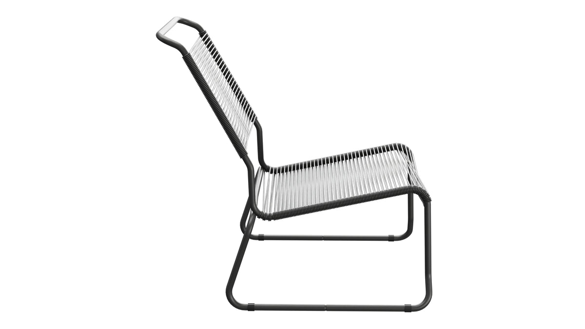 Säntis Spaghetti-Lounger ohne Armlehne Hochlehner Kufen in Anthrazit präsentiert im Onlineshop von KAQTU Design AG. Outdoor-Sessel ist von Schaffner