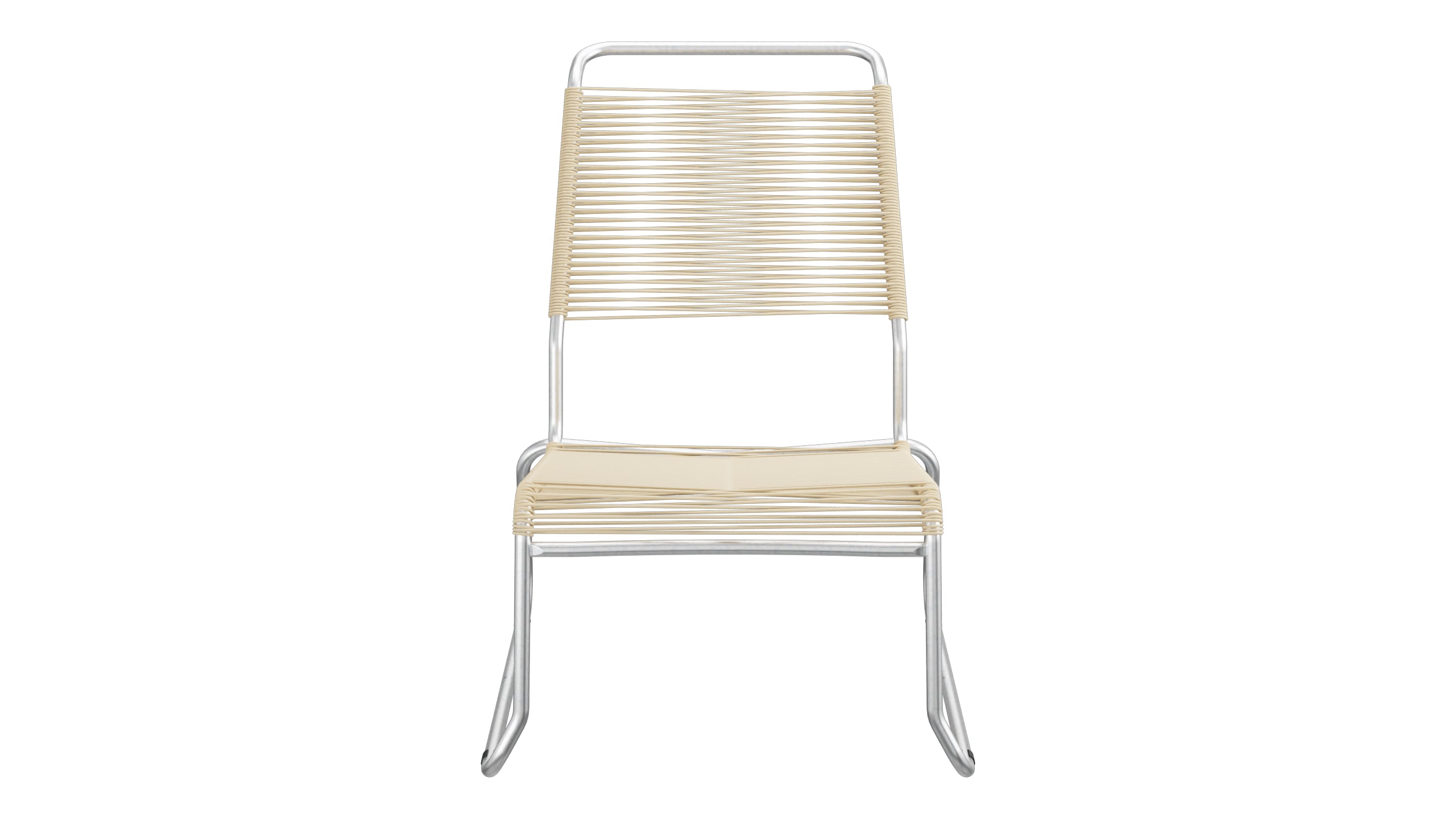 Säntis Spaghetti-Lounger ohne Armlehne Hochlehner Kufen in Pastellbraun präsentiert im Onlineshop von KAQTU Design AG. Outdoor-Sessel ist von Schaffner