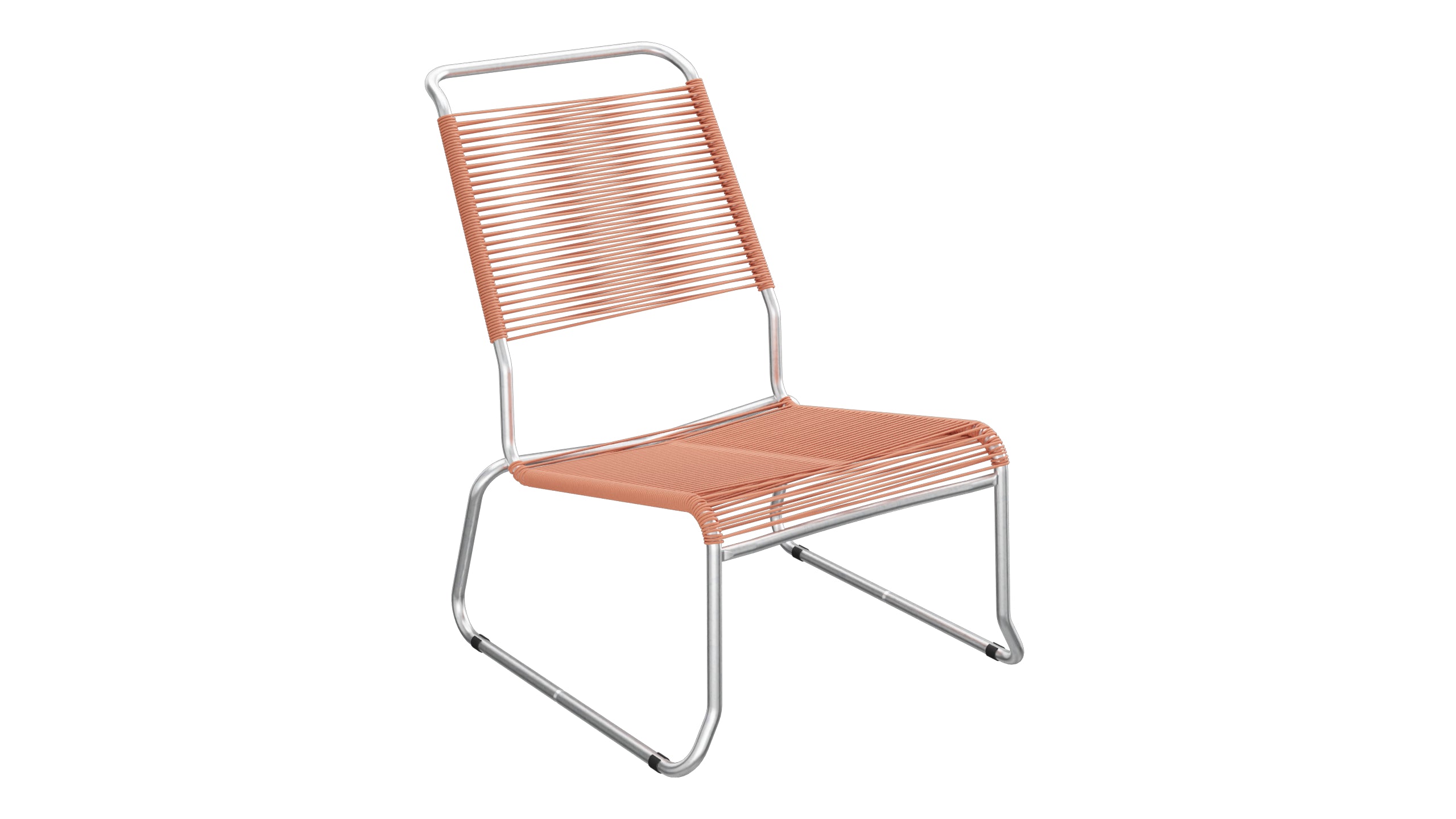 Chaise longue spaghetti Säntis sans accoudoirs, patins à dossier haut