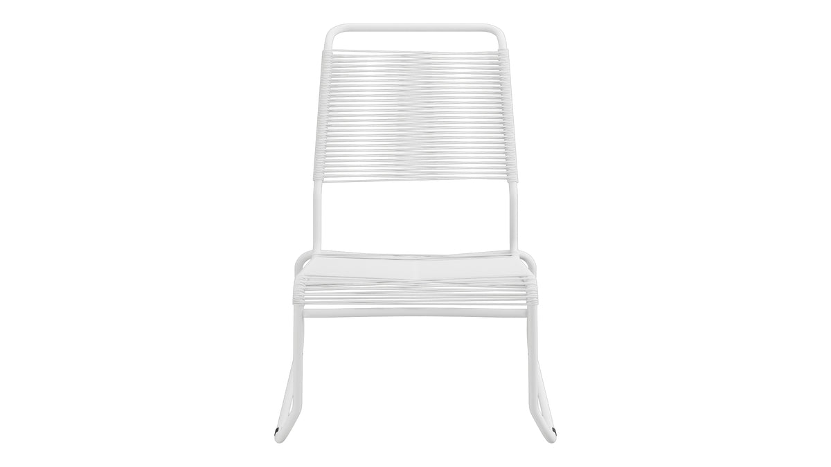 Säntis Spaghetti-Lounger ohne Armlehne Hochlehner Kufen in Weiss präsentiert im Onlineshop von KAQTU Design AG. Outdoor-Sessel ist von Schaffner