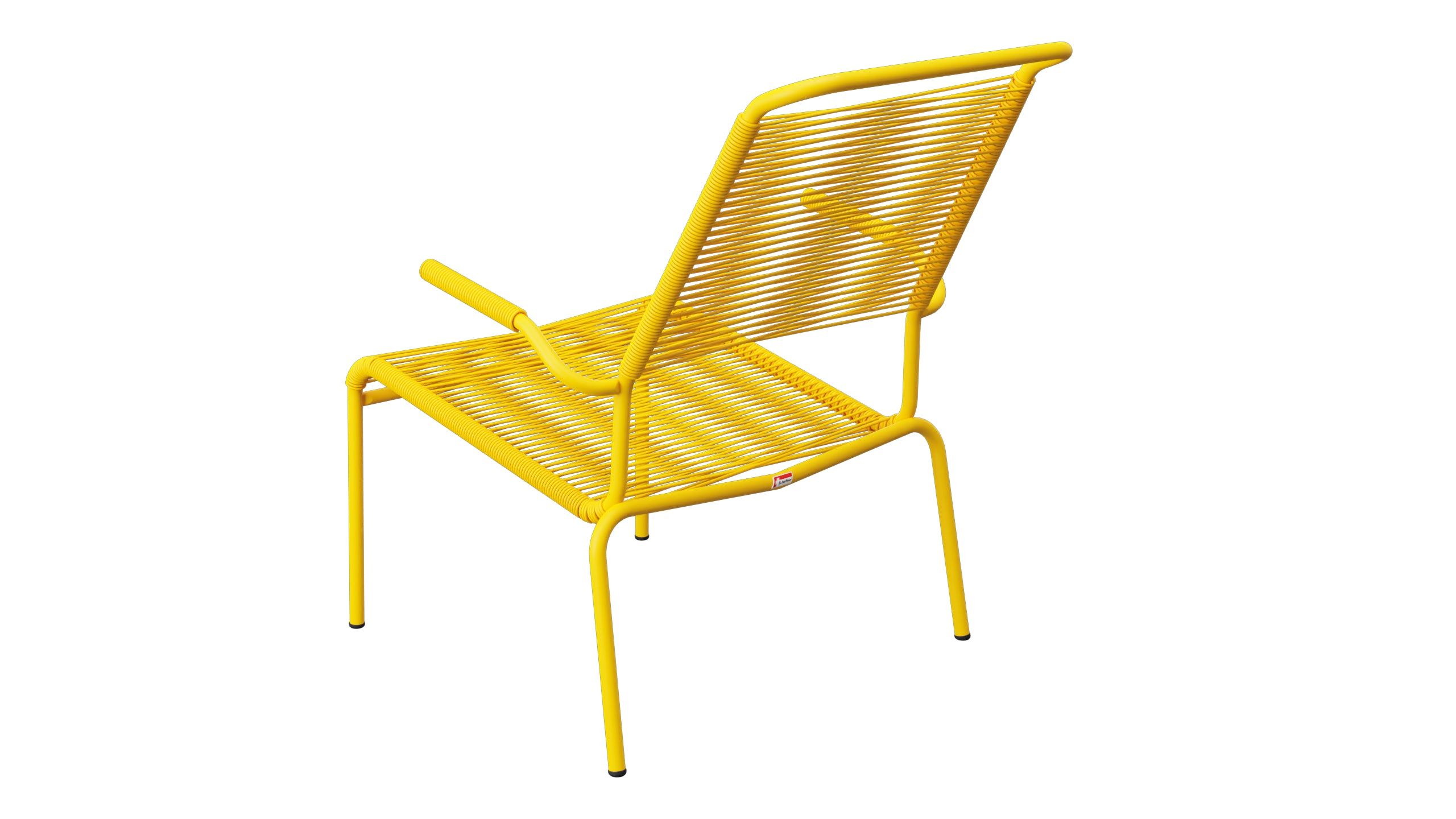Säntis Lounger Spaghetti mit Armlehne Hochlehner in Gelb präsentiert im Onlineshop von KAQTU Design AG. Outdoor-Sessel mit Armlehnen ist von Schaffner