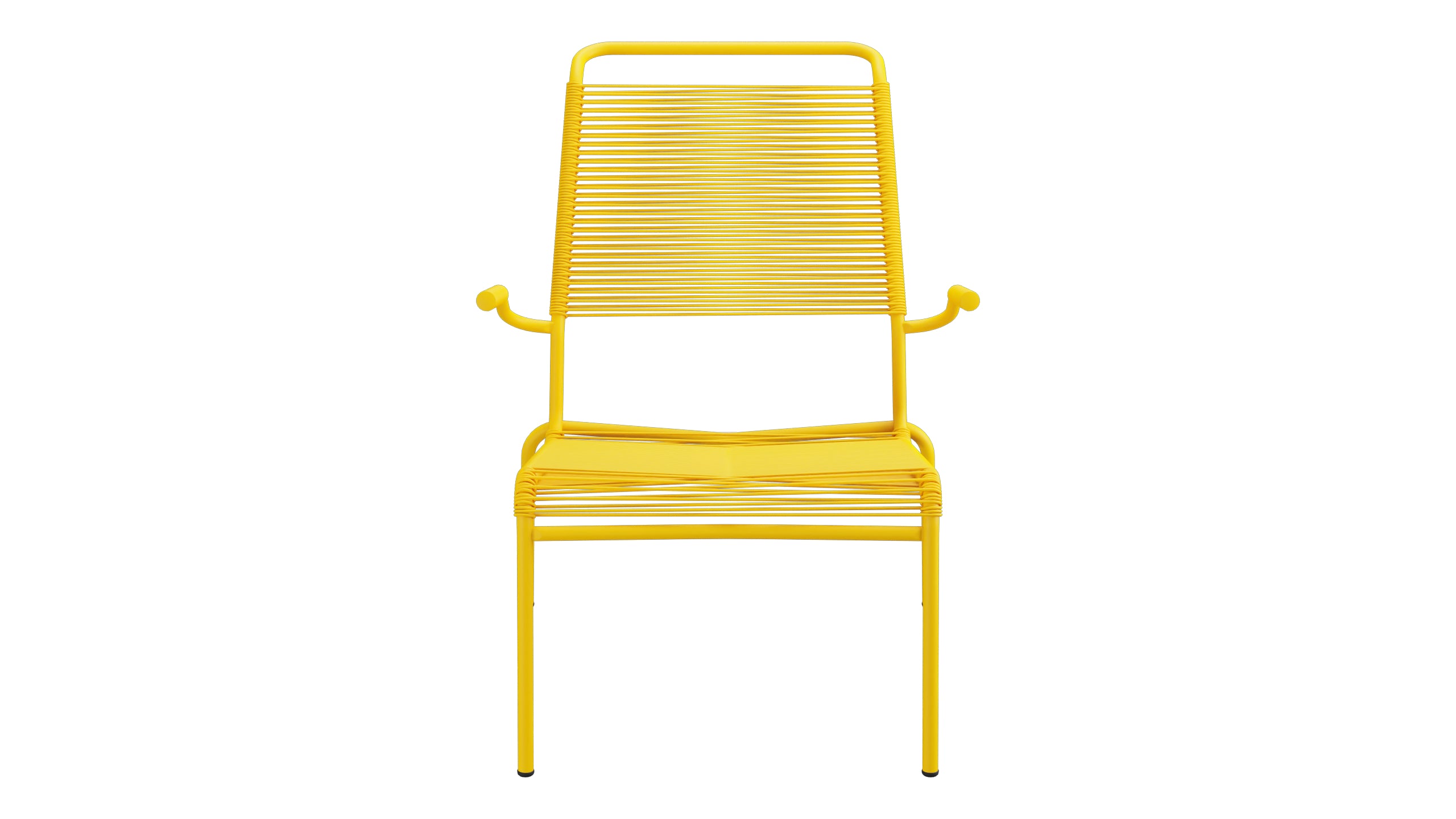 Säntis Lounger Spaghetti mit Armlehne Hochlehner in Gelb präsentiert im Onlineshop von KAQTU Design AG. Outdoor-Sessel mit Armlehnen ist von Schaffner