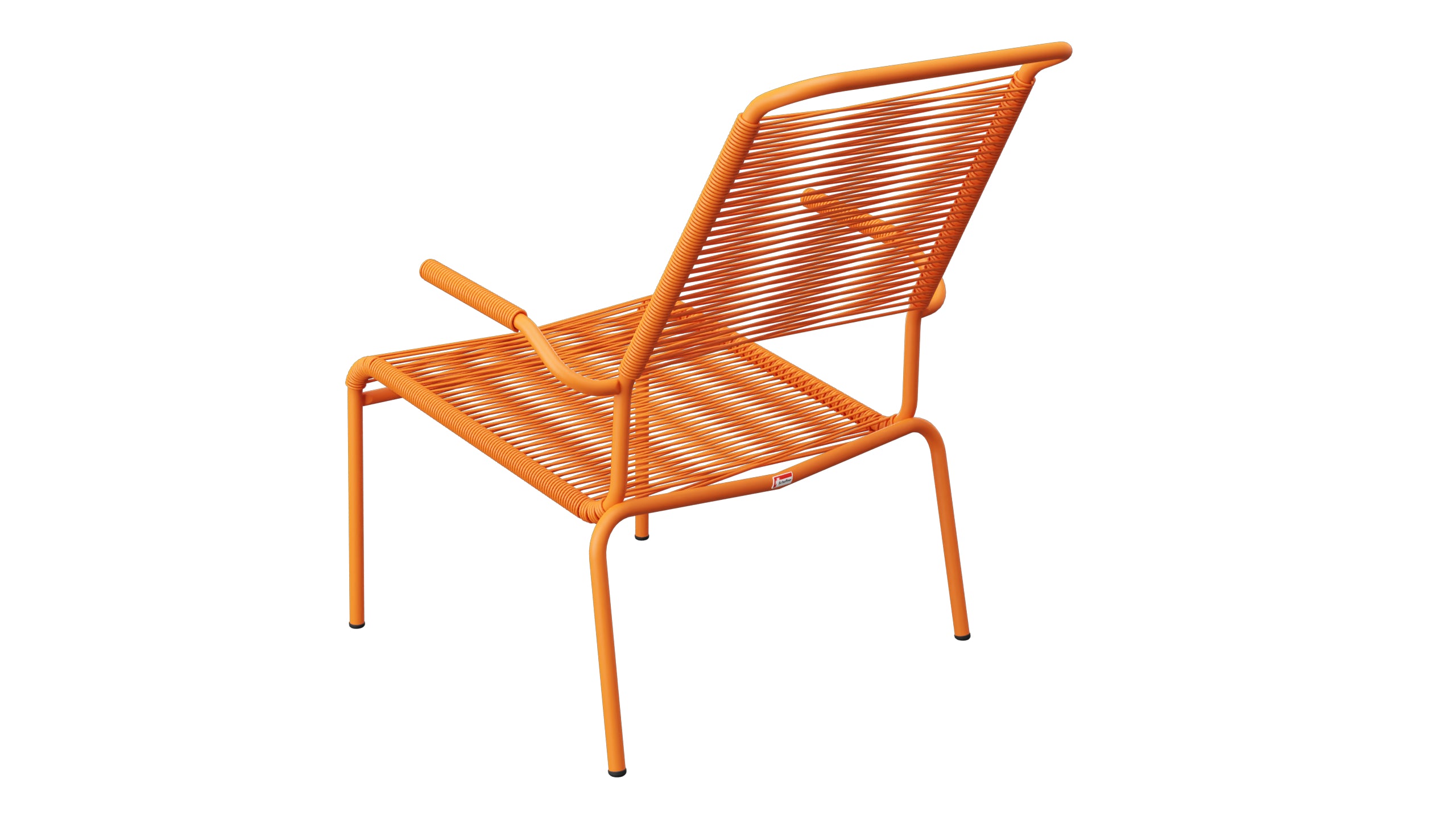 Säntis Lounger Spaghetti mit Armlehne Hochlehner in Orange präsentiert im Onlineshop von KAQTU Design AG. Outdoor-Sessel mit Armlehnen ist von Schaffner
