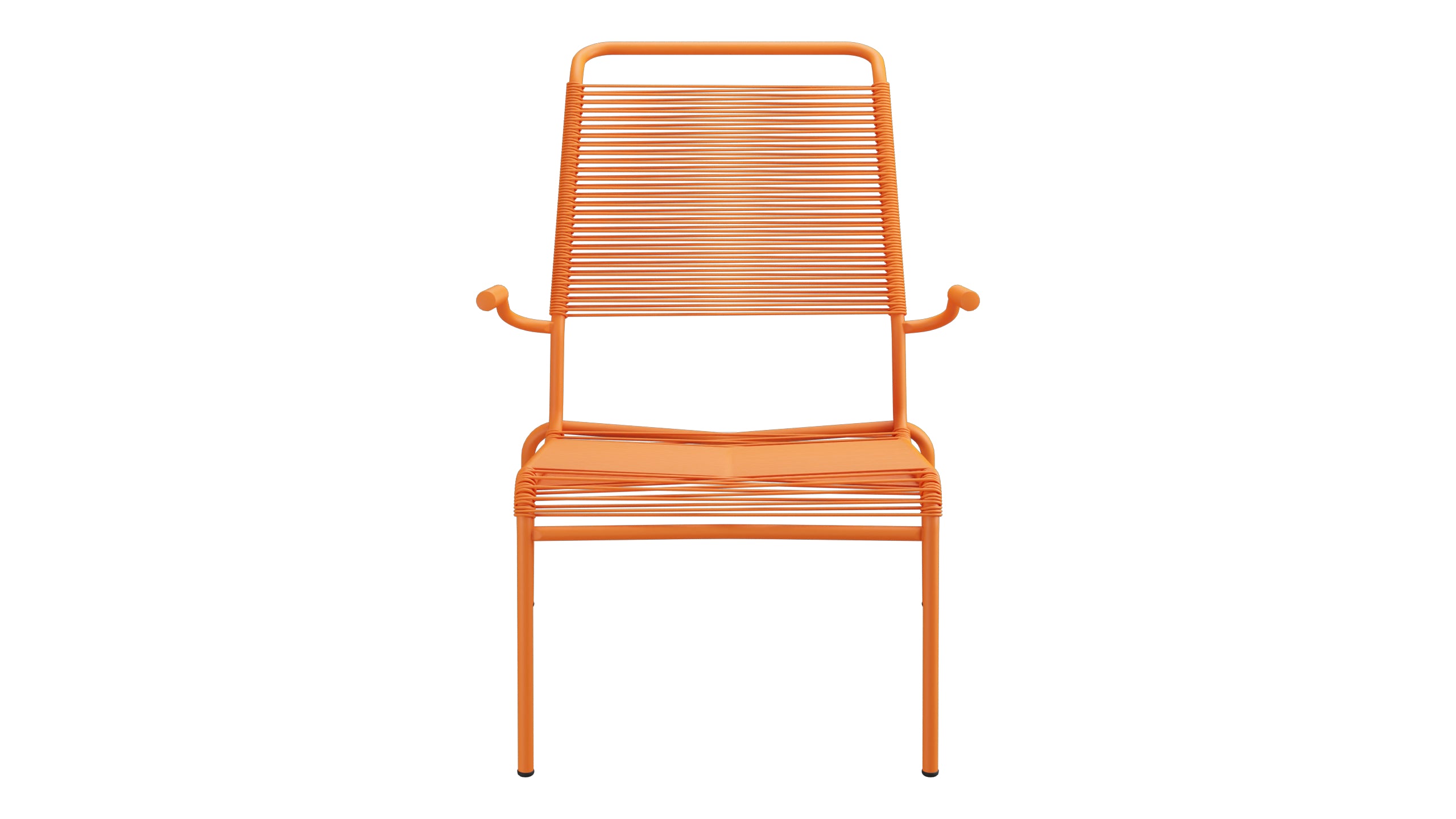 Säntis Lounger Spaghetti mit Armlehne Hochlehner in Orange präsentiert im Onlineshop von KAQTU Design AG. Outdoor-Sessel mit Armlehnen ist von Schaffner