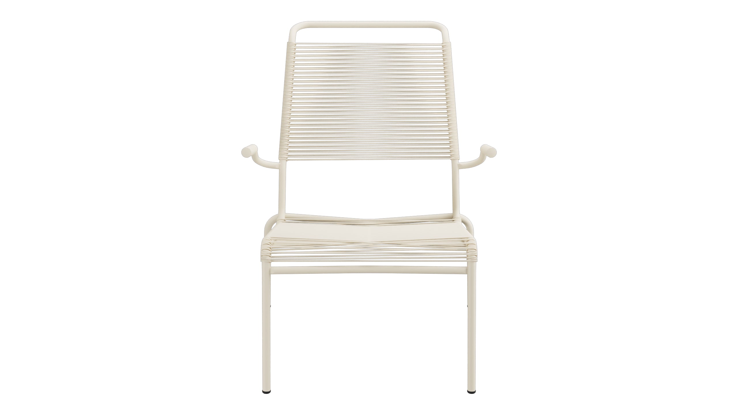 Säntis Lounger Spaghetti mit Armlehne Hochlehner in Pastellsand präsentiert im Onlineshop von KAQTU Design AG. Outdoor-Sessel mit Armlehnen ist von Schaffner