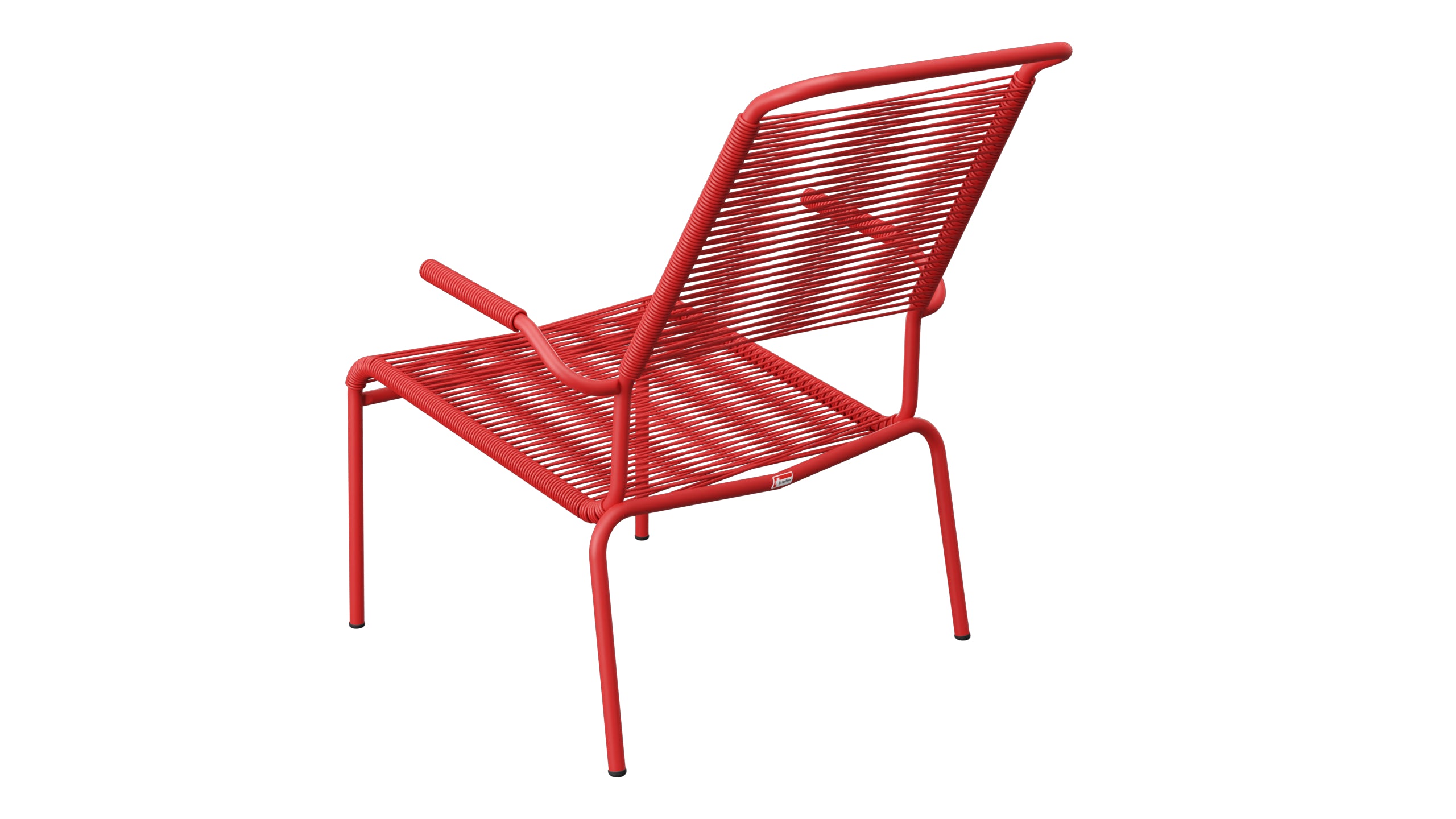Säntis Lounger Spaghetti mit Armlehne Hochlehner in Rot präsentiert im Onlineshop von KAQTU Design AG. Outdoor-Sessel mit Armlehnen ist von Schaffner