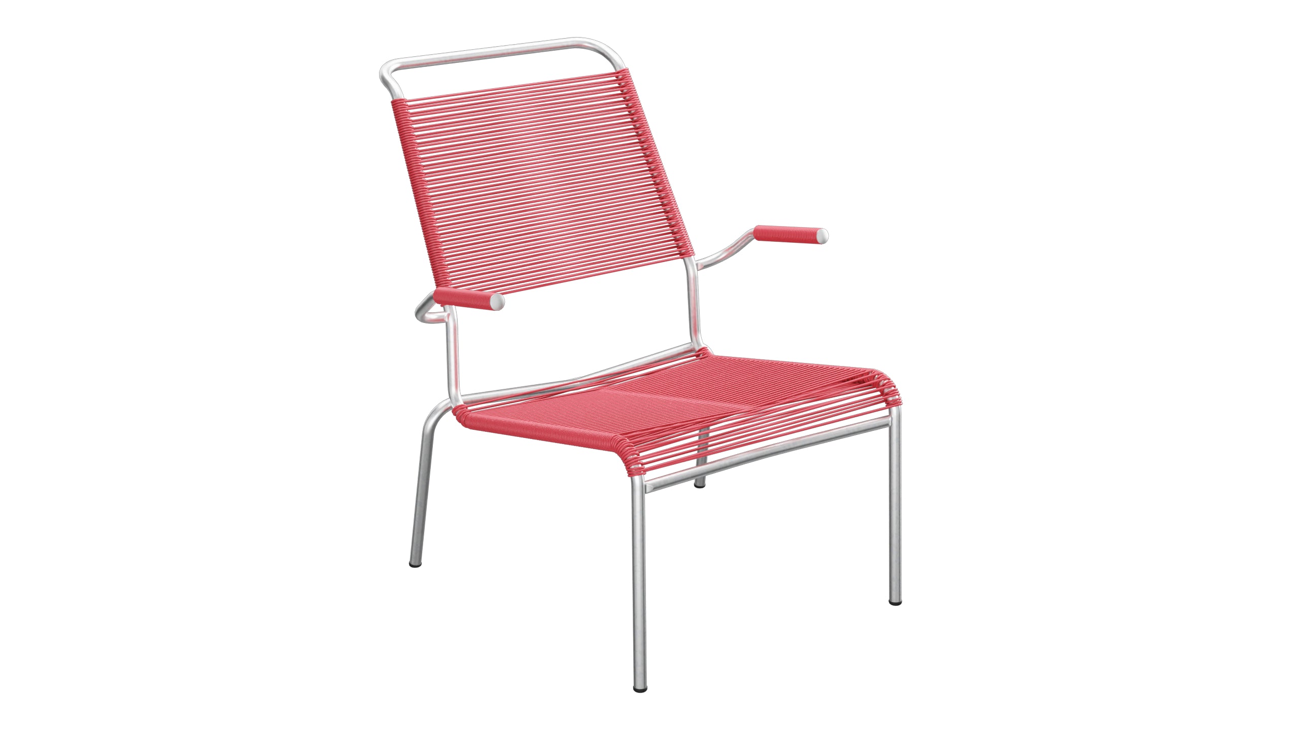 Säntis Lounger Spaghetti mit Armlehne Hochlehner in Ahornrot präsentiert im Onlineshop von KAQTU Design AG. Outdoor-Sessel mit Armlehnen ist von Schaffner