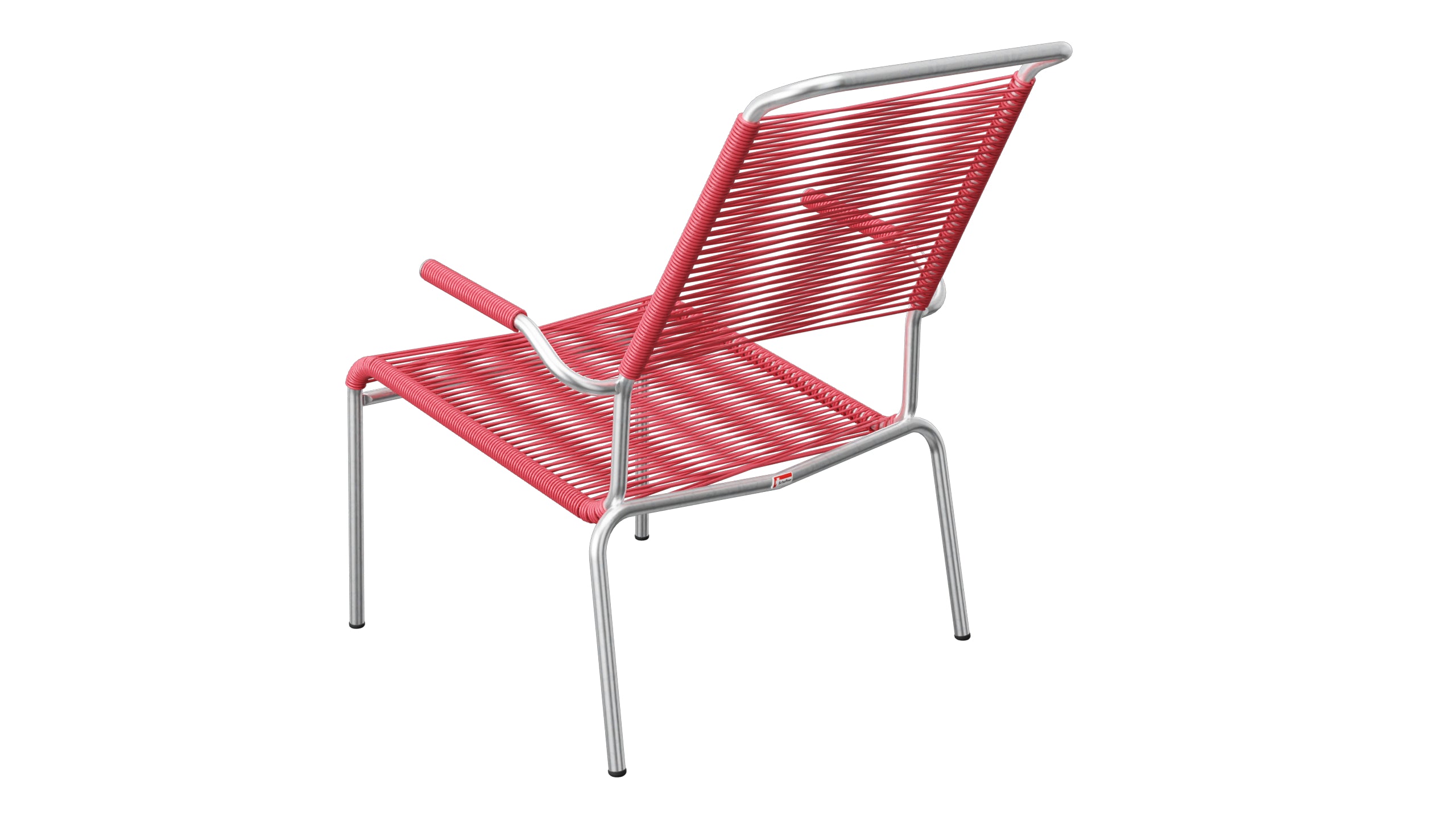 Säntis Lounger Spaghetti mit Armlehne Hochlehner in Ahornrot präsentiert im Onlineshop von KAQTU Design AG. Outdoor-Sessel mit Armlehnen ist von Schaffner