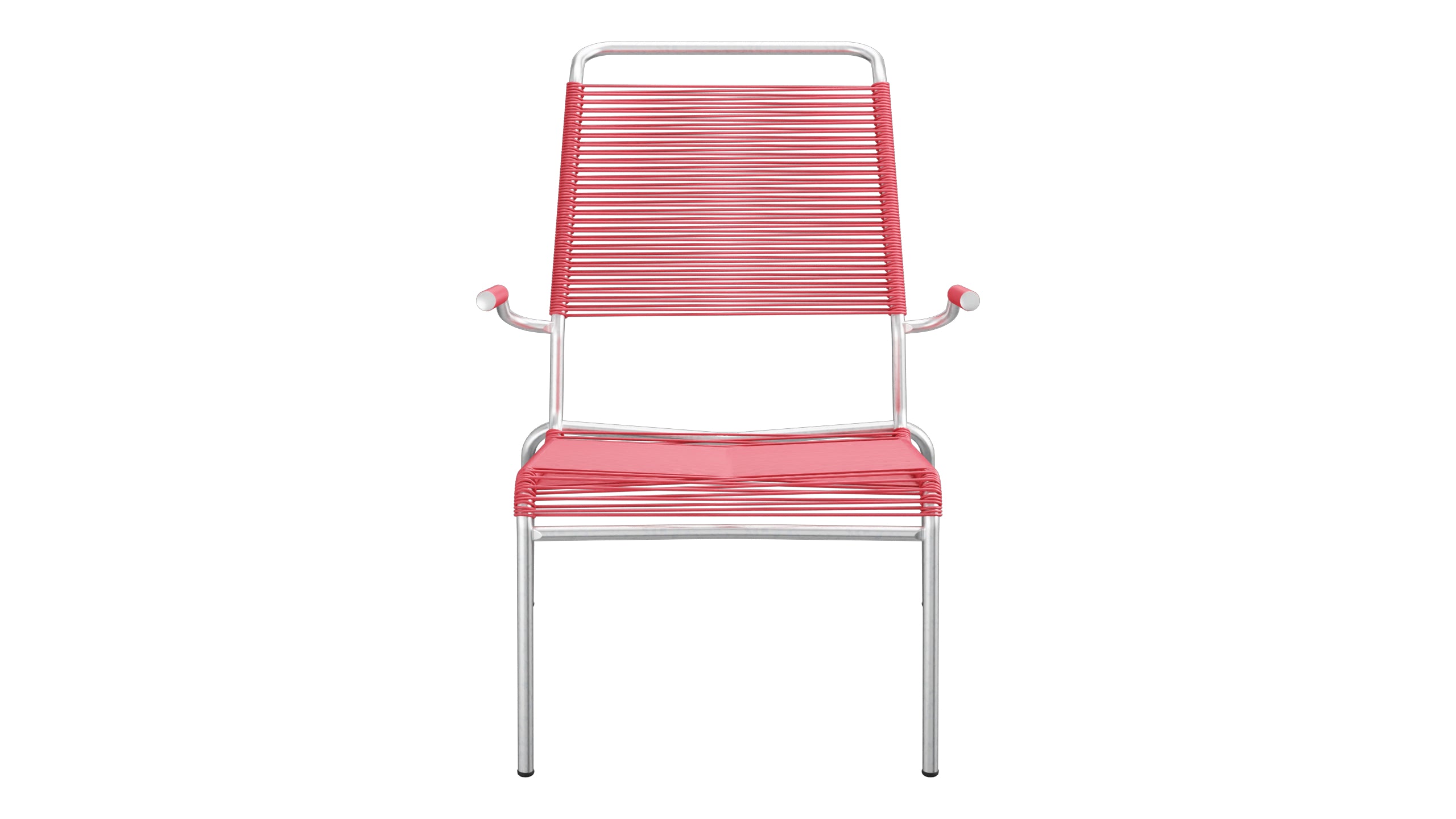 Säntis Lounger Spaghetti mit Armlehne Hochlehner in Ahornrot präsentiert im Onlineshop von KAQTU Design AG. Outdoor-Sessel mit Armlehnen ist von Schaffner