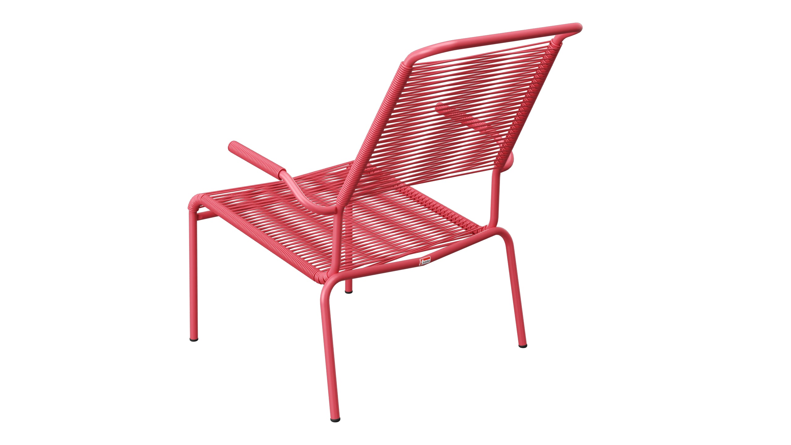 Säntis Lounger Spaghetti mit Armlehne Hochlehner in Ahornrot präsentiert im Onlineshop von KAQTU Design AG. Outdoor-Sessel mit Armlehnen ist von Schaffner