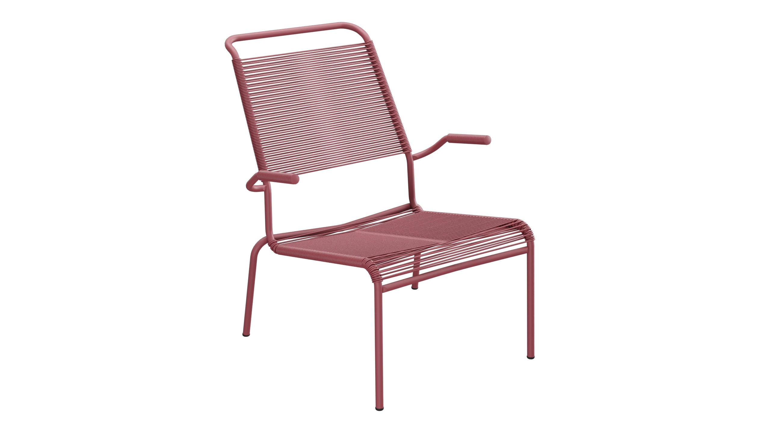 Säntis Lounger Spaghetti mit Armlehne Hochlehner in Bordeaux präsentiert im Onlineshop von KAQTU Design AG. Outdoor-Sessel mit Armlehnen ist von Schaffner