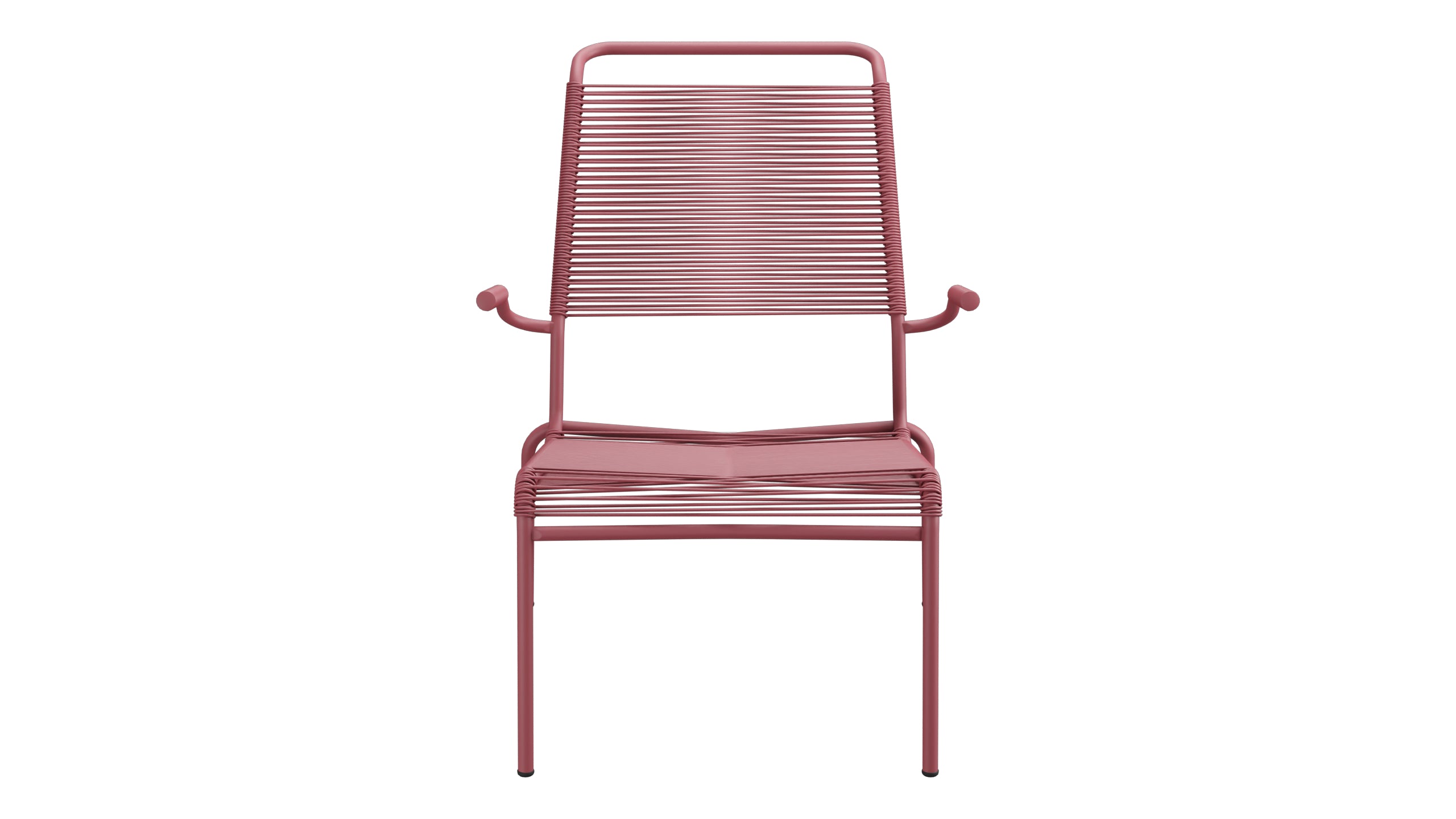Säntis Lounger Spaghetti mit Armlehne Hochlehner in Bordeaux präsentiert im Onlineshop von KAQTU Design AG. Outdoor-Sessel mit Armlehnen ist von Schaffner