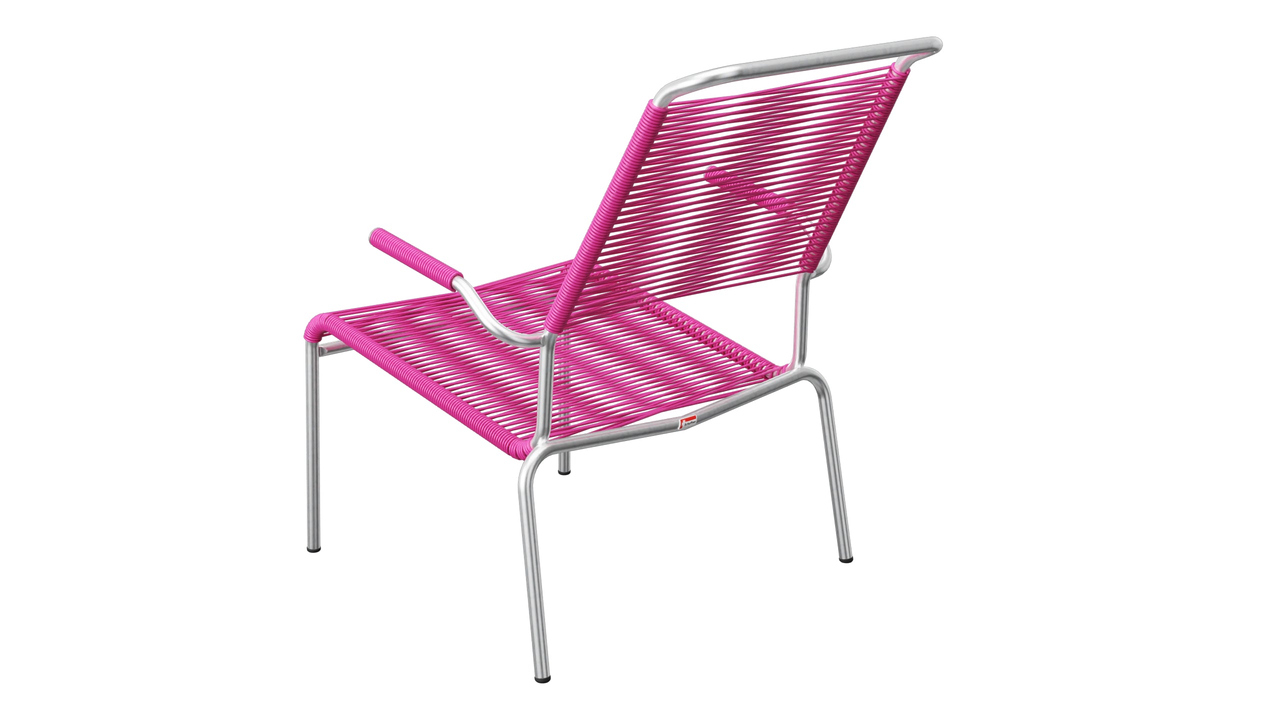 Säntis Lounger Spaghetti mit Armlehne Hochlehner in Pink präsentiert im Onlineshop von KAQTU Design AG. Outdoor-Sessel mit Armlehnen ist von Schaffner