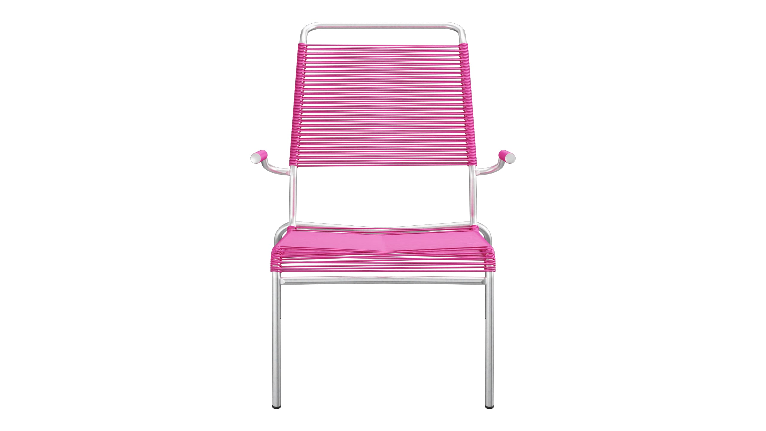 Säntis Lounger Spaghetti mit Armlehne Hochlehner in Pink präsentiert im Onlineshop von KAQTU Design AG. Outdoor-Sessel mit Armlehnen ist von Schaffner