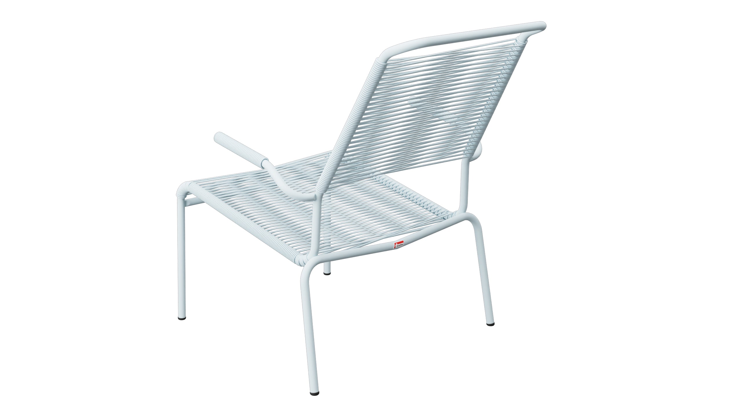 Säntis Lounger Spaghetti mit Armlehne Hochlehner in Pastellblau präsentiert im Onlineshop von KAQTU Design AG. Outdoor-Sessel mit Armlehnen ist von Schaffner