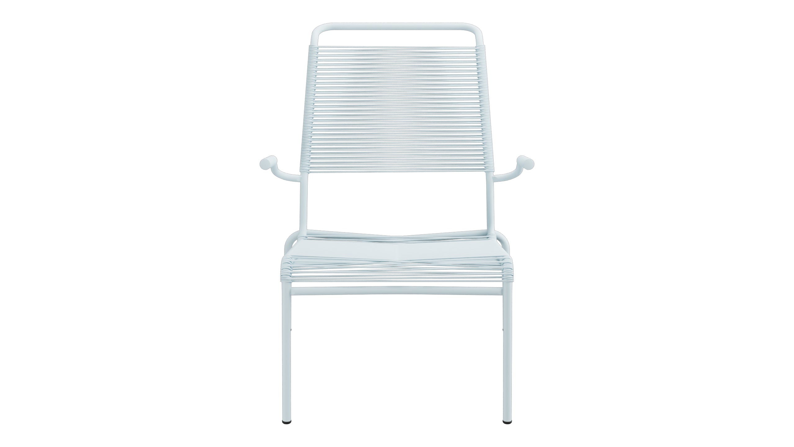 Säntis Lounger Spaghetti mit Armlehne Hochlehner in Pastellblau präsentiert im Onlineshop von KAQTU Design AG. Outdoor-Sessel mit Armlehnen ist von Schaffner