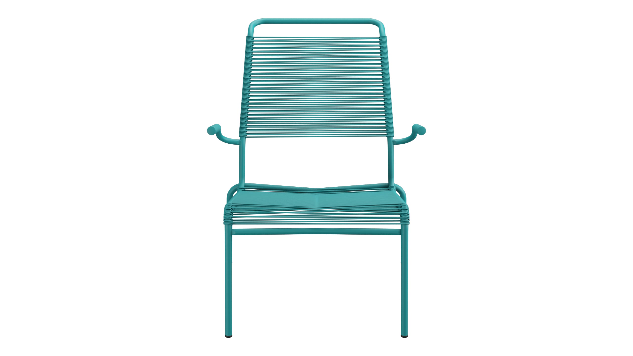 Säntis Lounger Spaghetti mit Armlehne Hochlehner in Kaliblau präsentiert im Onlineshop von KAQTU Design AG. Outdoor-Sessel mit Armlehnen ist von Schaffner