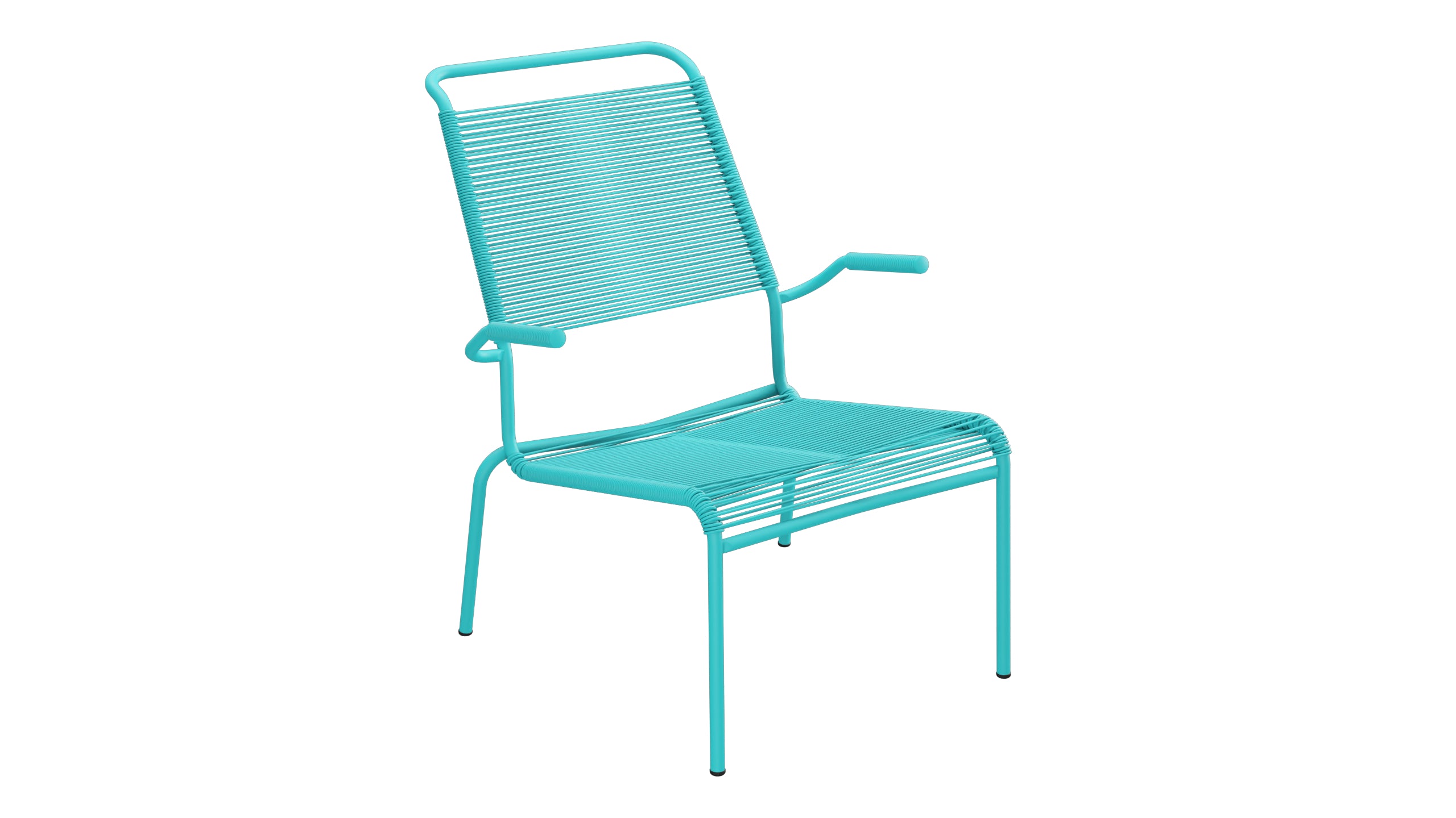 Säntis Lounger Spaghetti mit Armlehne Hochlehner in Türkis präsentiert im Onlineshop von KAQTU Design AG. Outdoor-Sessel mit Armlehnen ist von Schaffner