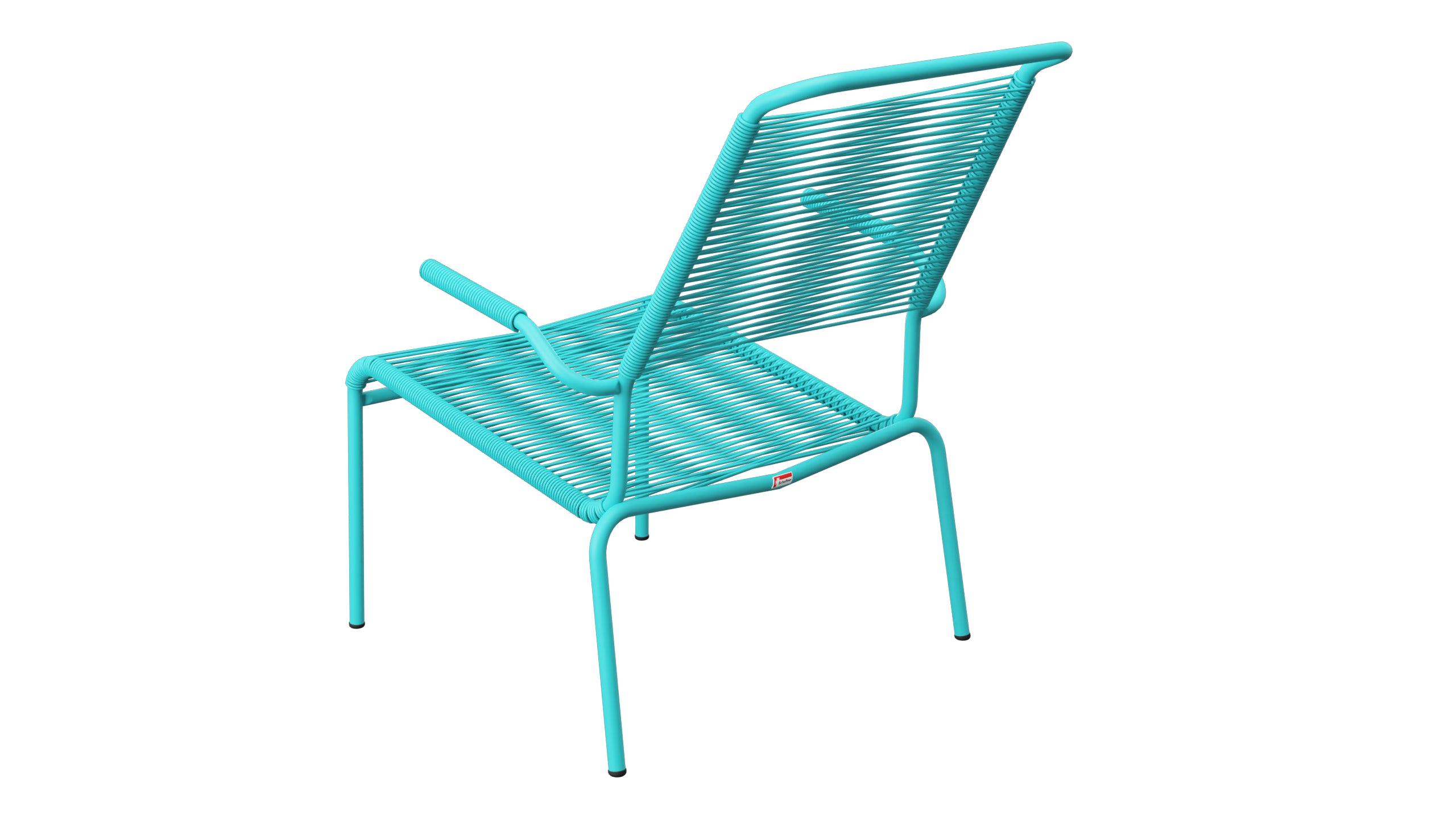 Säntis Lounger Spaghetti mit Armlehne Hochlehner in Türkis präsentiert im Onlineshop von KAQTU Design AG. Outdoor-Sessel mit Armlehnen ist von Schaffner