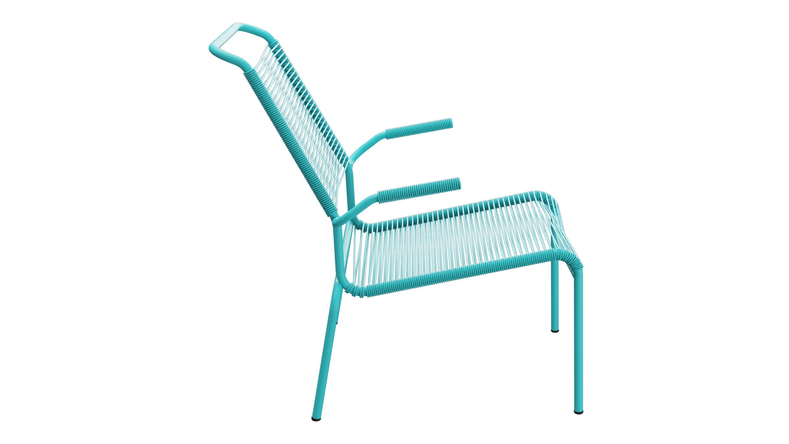 Säntis Lounger Spaghetti mit Armlehne Hochlehner in Türkis präsentiert im Onlineshop von KAQTU Design AG. Outdoor-Sessel mit Armlehnen ist von Schaffner