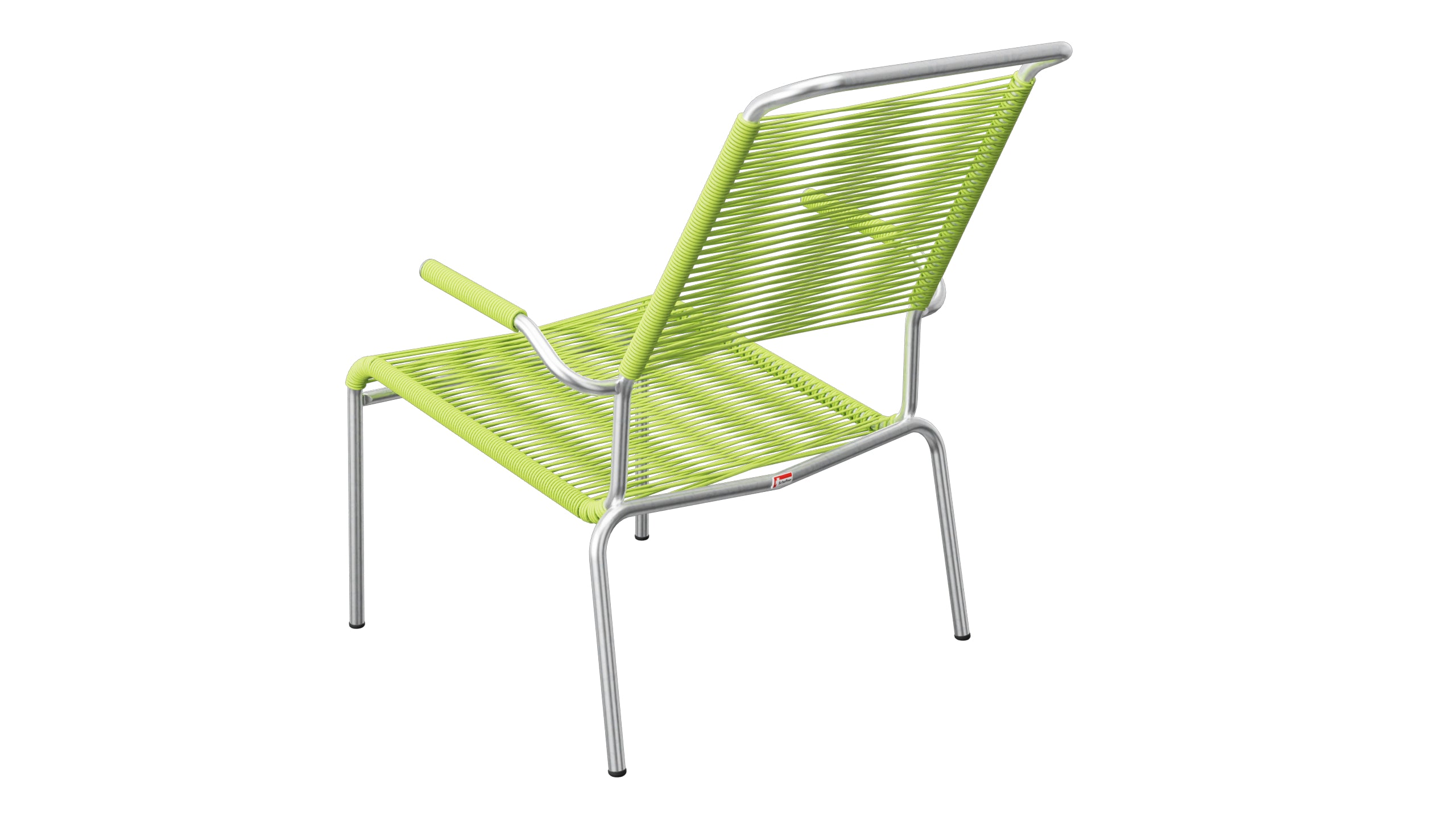 Säntis Lounger Spaghetti mit Armlehne Hochlehner in Hellgrün präsentiert im Onlineshop von KAQTU Design AG. Outdoor-Sessel mit Armlehnen ist von Schaffner
