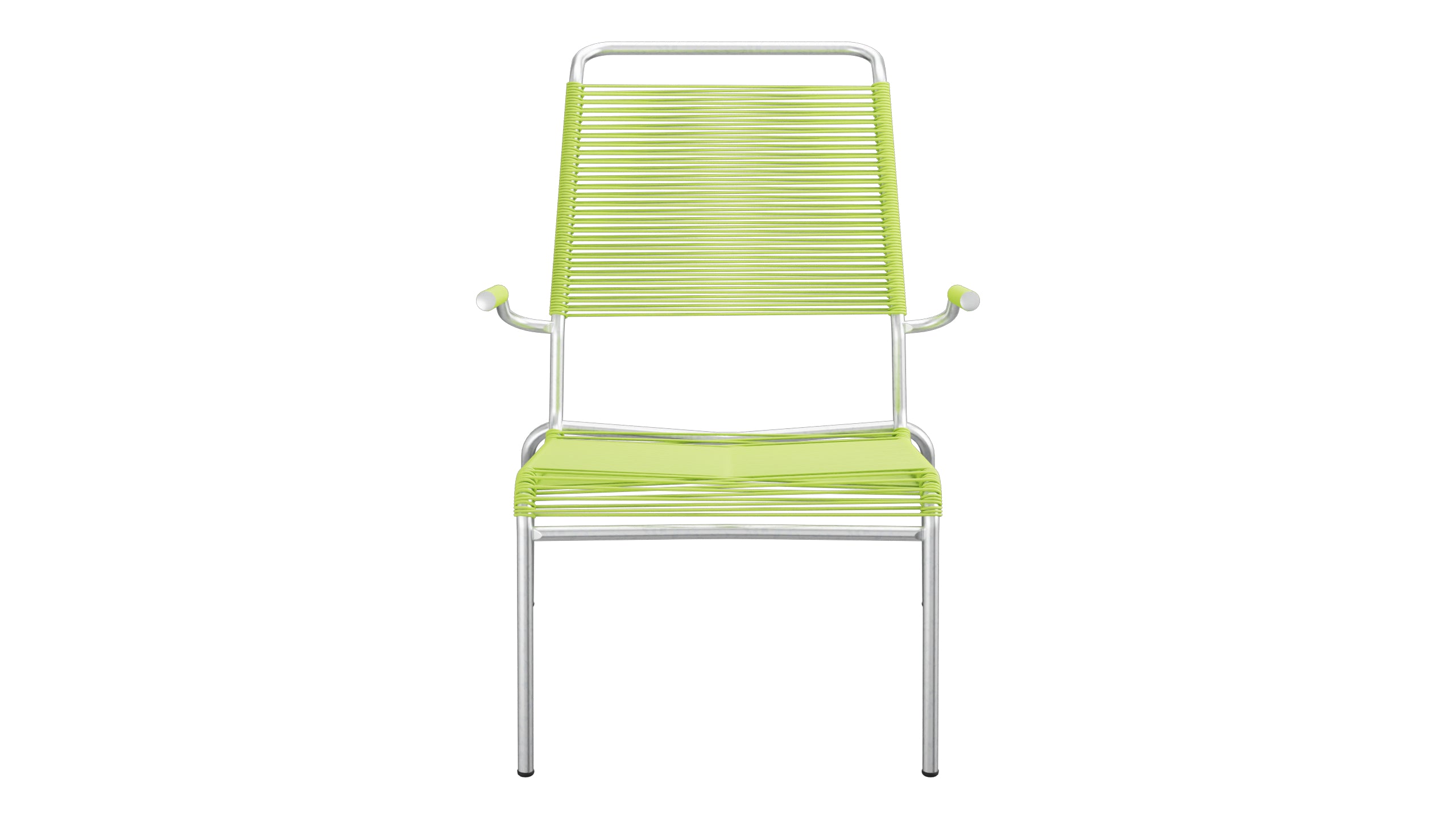 Säntis Lounger Spaghetti mit Armlehne Hochlehner in Hellgrün präsentiert im Onlineshop von KAQTU Design AG. Outdoor-Sessel mit Armlehnen ist von Schaffner