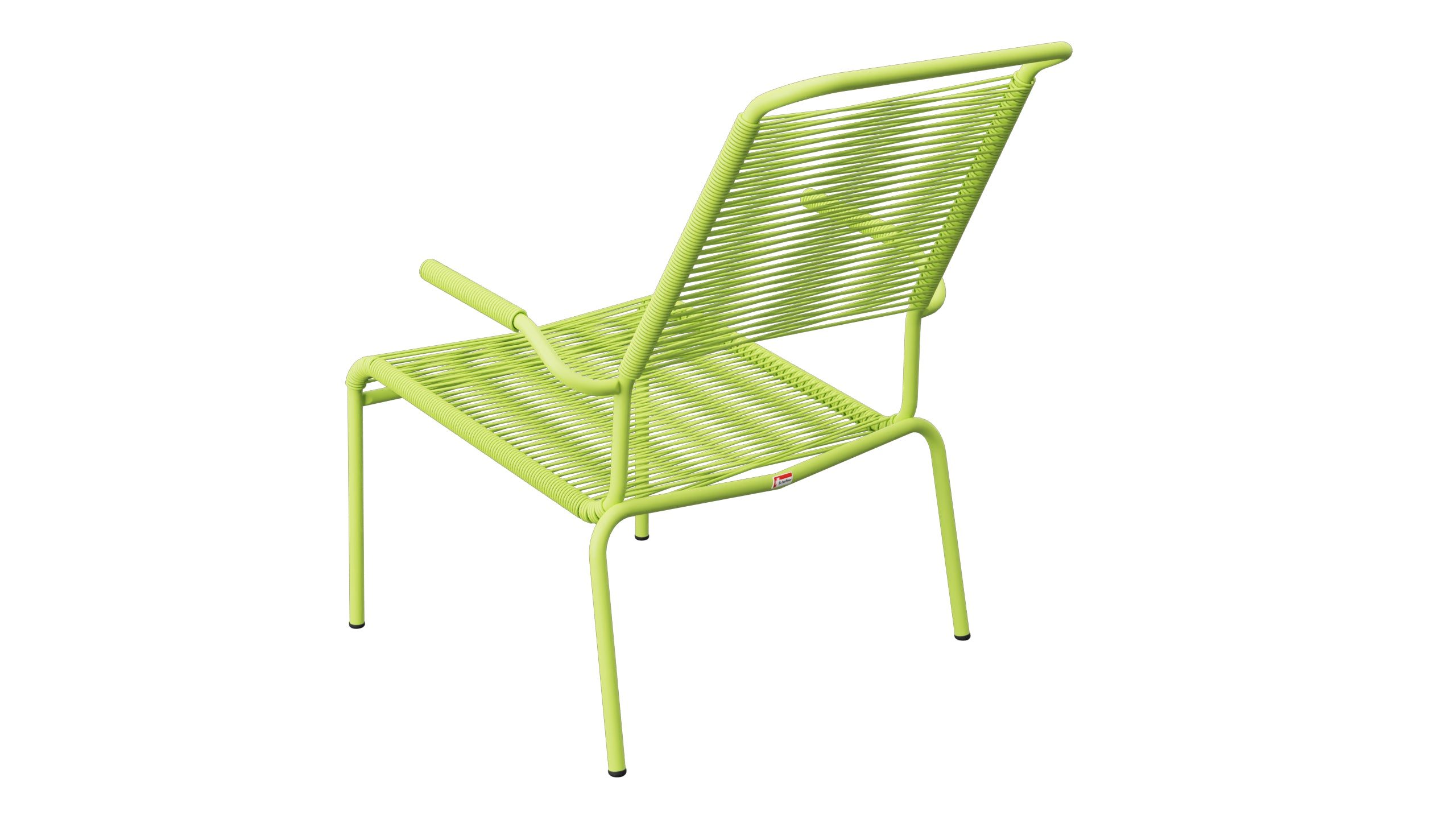 Säntis Lounger Spaghetti mit Armlehne Hochlehner in Hellgrün präsentiert im Onlineshop von KAQTU Design AG. Outdoor-Sessel mit Armlehnen ist von Schaffner