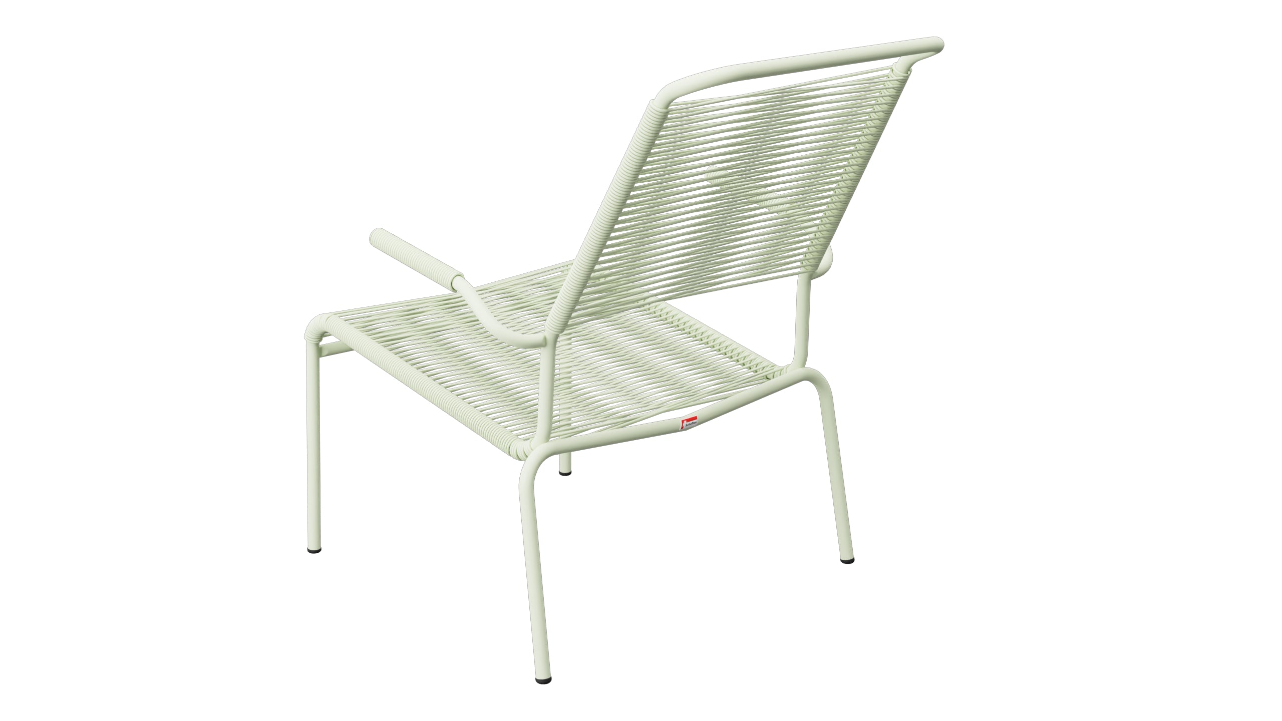 Säntis Lounger Spaghetti mit Armlehne Hochlehner in Pastellgrün präsentiert im Onlineshop von KAQTU Design AG. Outdoor-Sessel mit Armlehnen ist von Schaffner