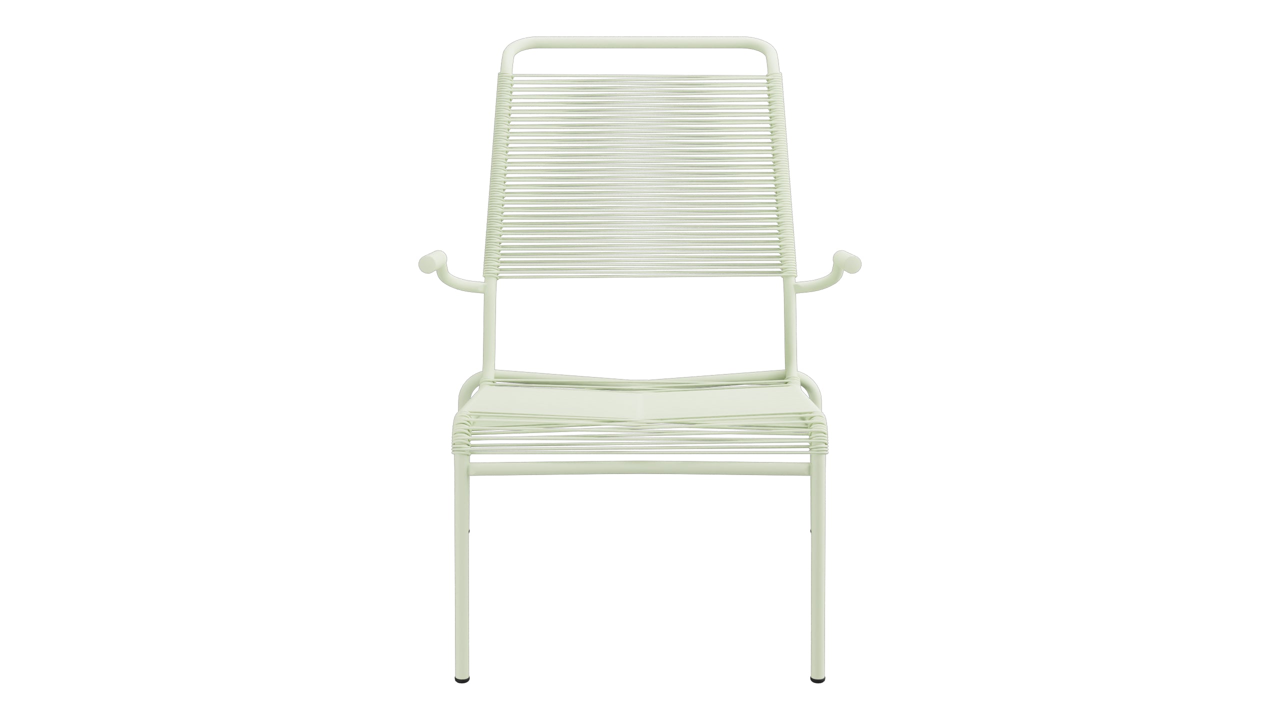 Säntis Lounger Spaghetti mit Armlehne Hochlehner in Pastellgrün präsentiert im Onlineshop von KAQTU Design AG. Outdoor-Sessel mit Armlehnen ist von Schaffner